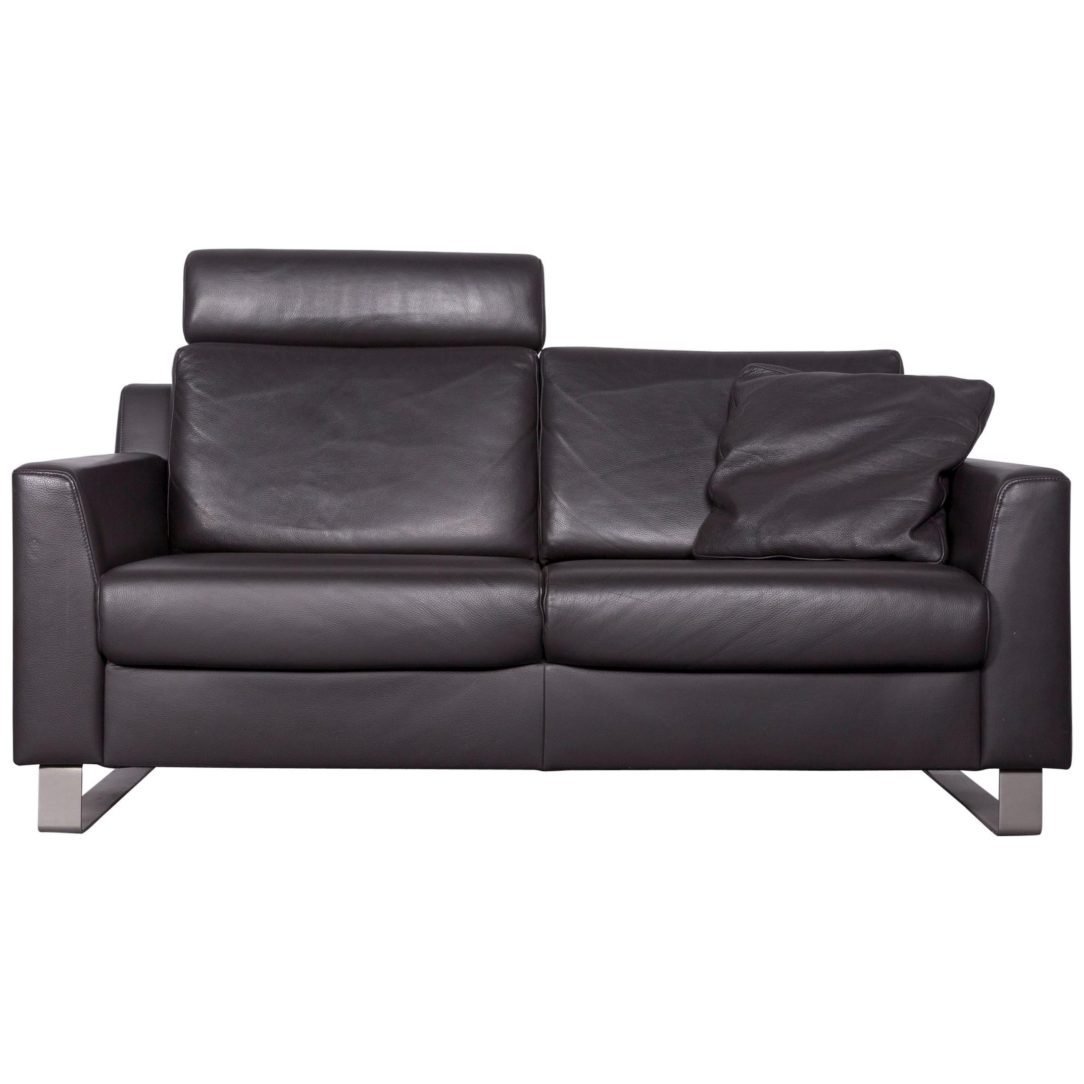Ewald Schillig Designer Sofa Brown Couch Leather