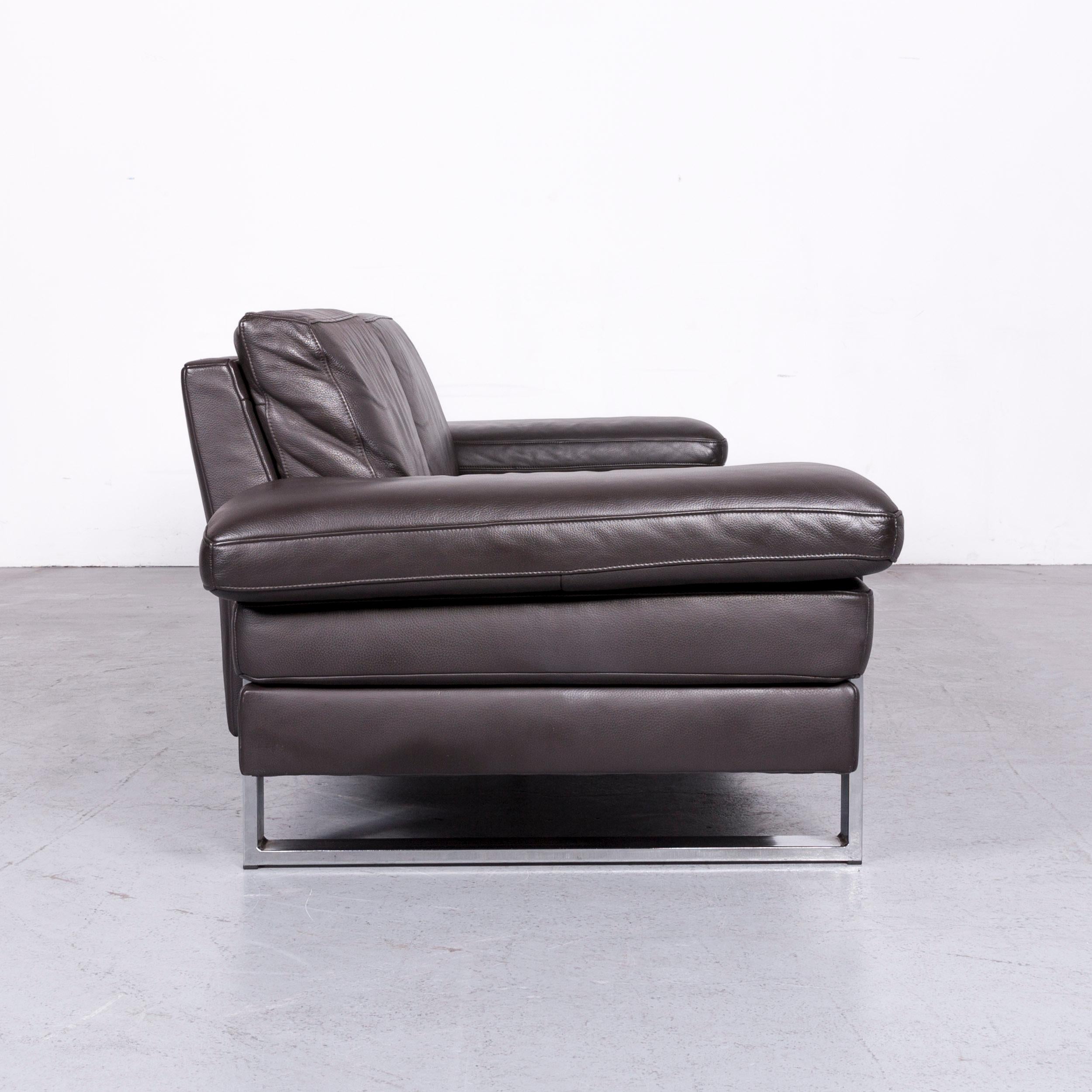 Ewald Schillig Designer Sofa Brown Three-Seat Couch Leather 5