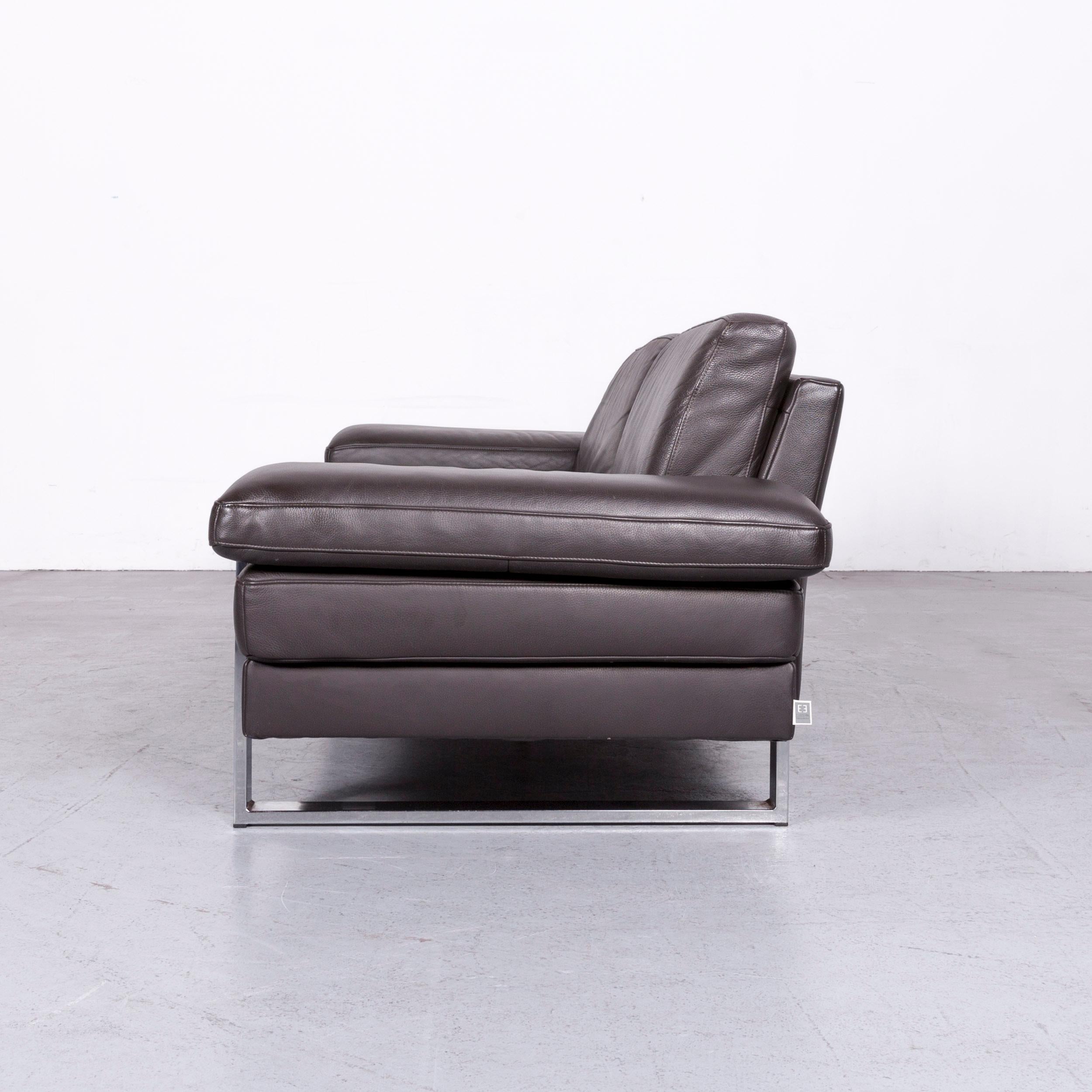 Ewald Schillig Designer Sofa Brown Three-Seat Couch Leather 7