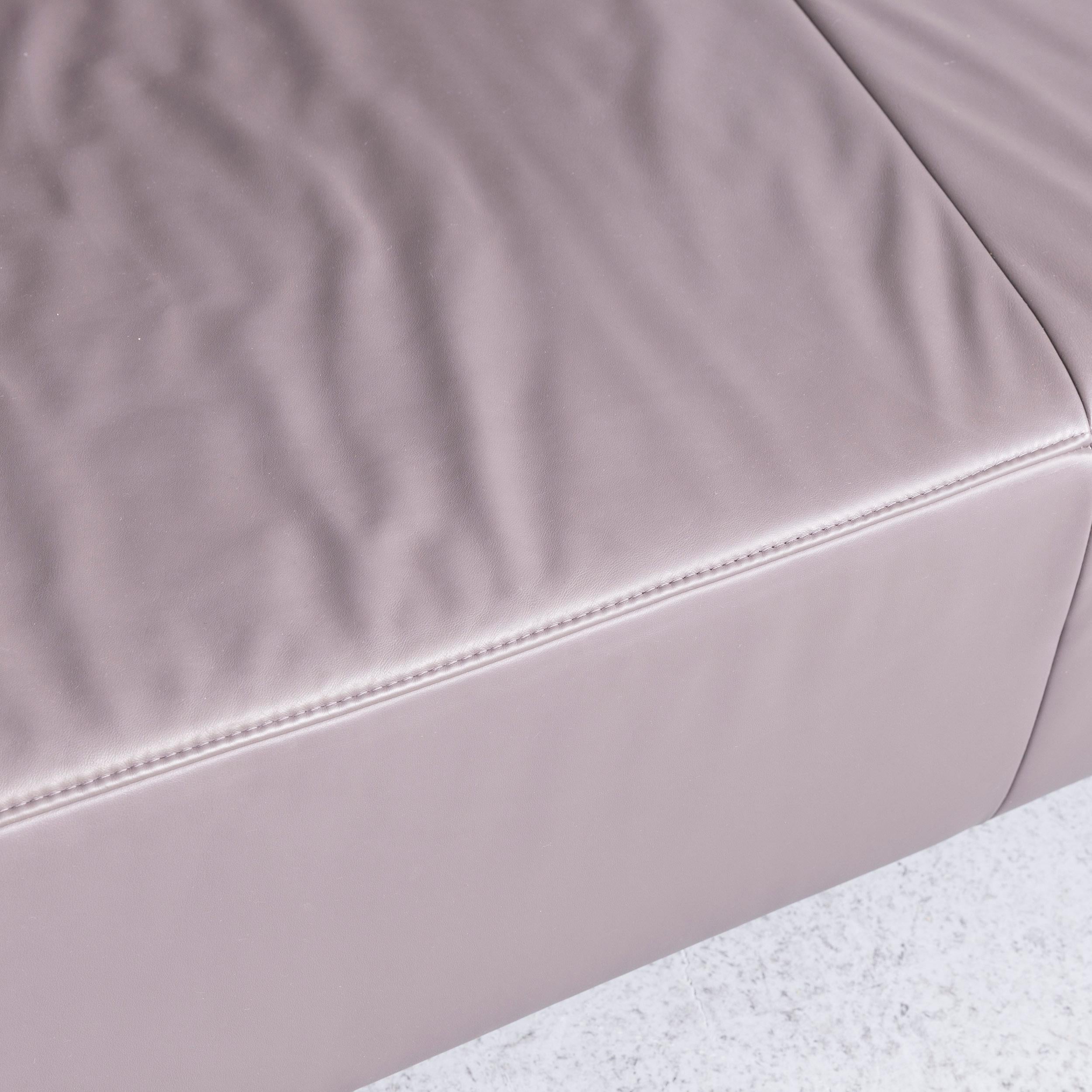 Contemporary Ewald Schillig Designer Sofa Leather Grey Corner Couch For Sale