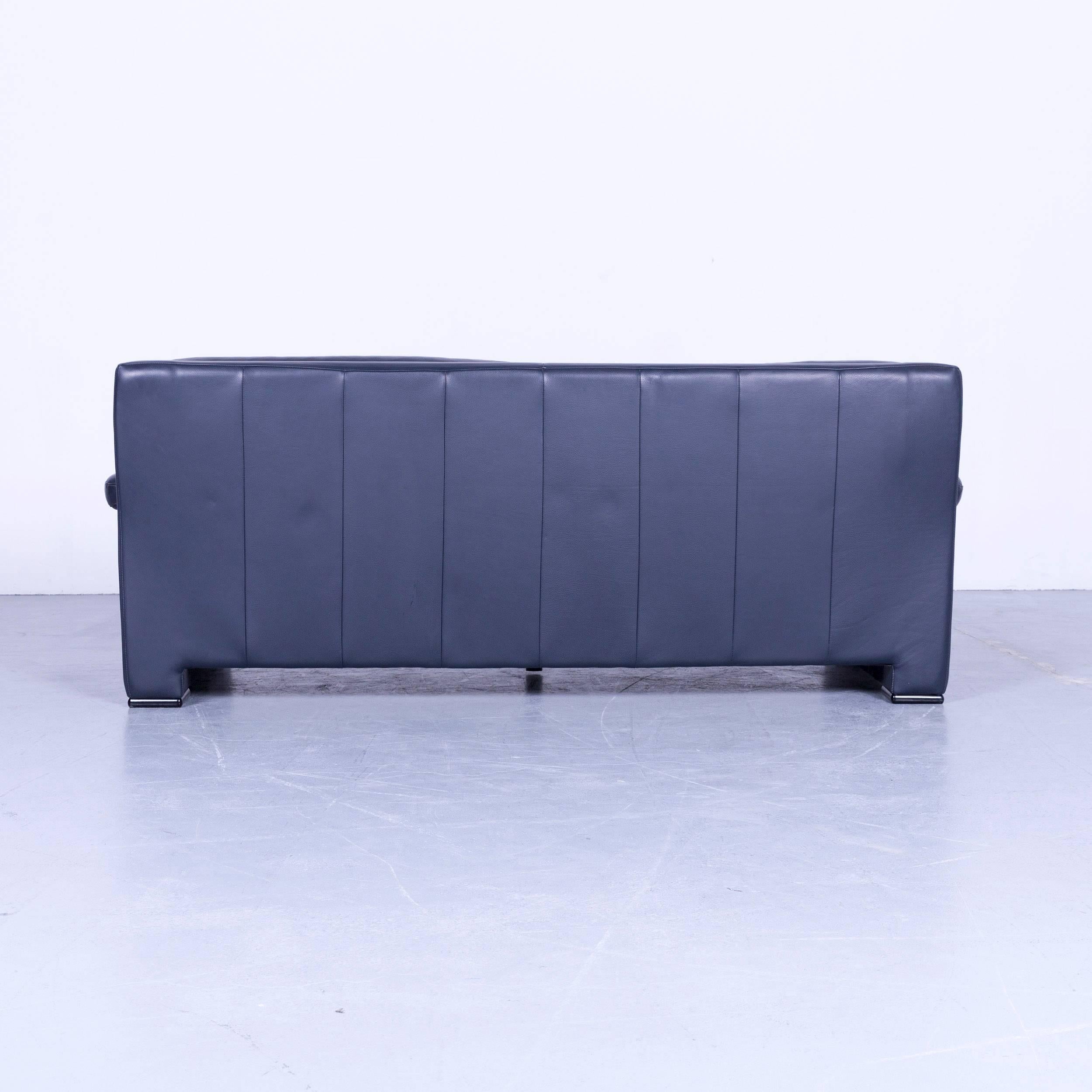 Ewald Schillig Designer Sofa Set Blue Leather Couch 5