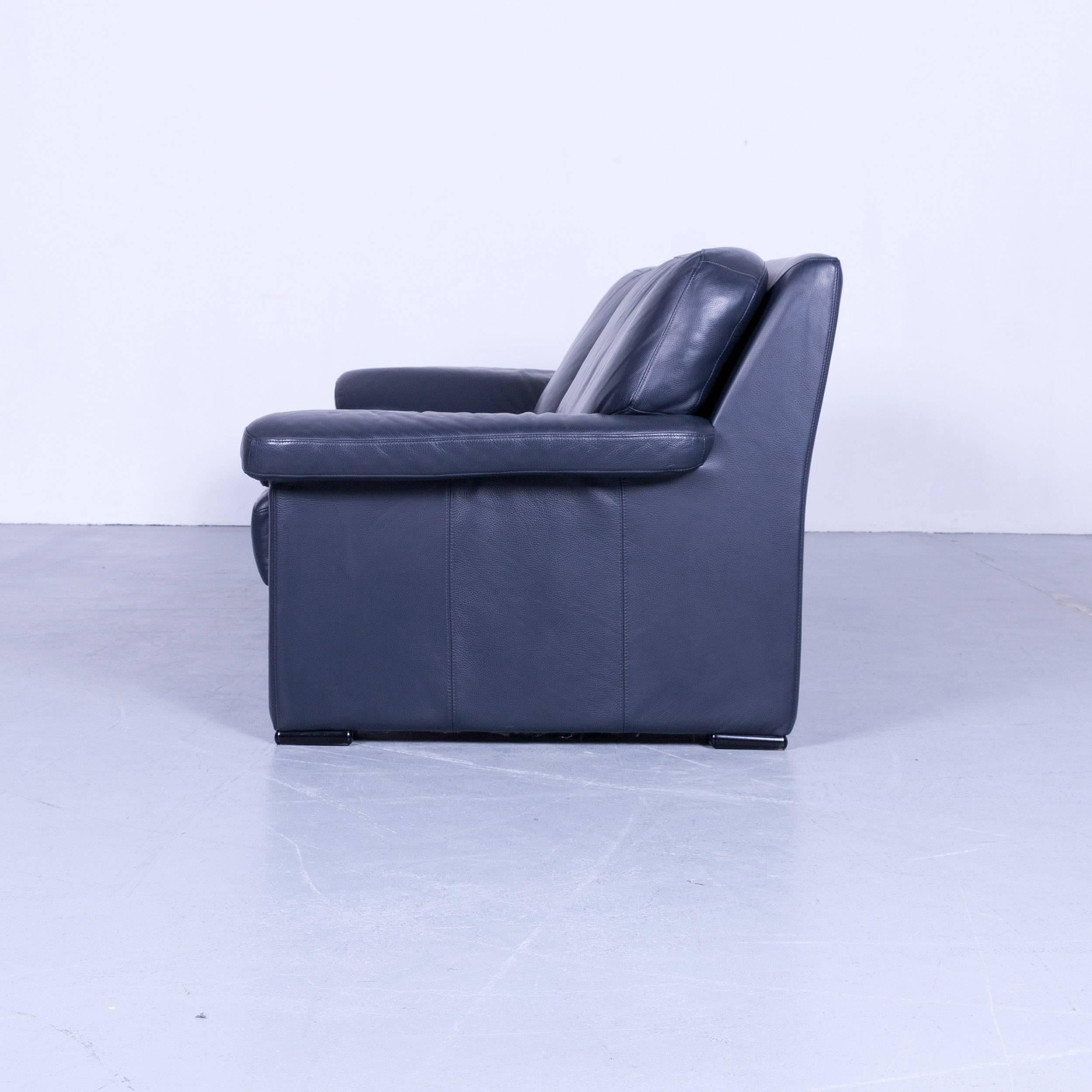 Ewald Schillig Designer Sofa Set Blue Leather Couch 6