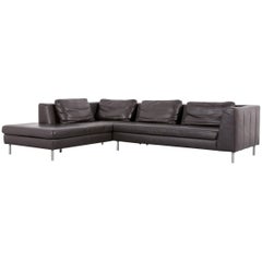 Ewald Schillig Domino Leather Corner-Sofa Brown Couch