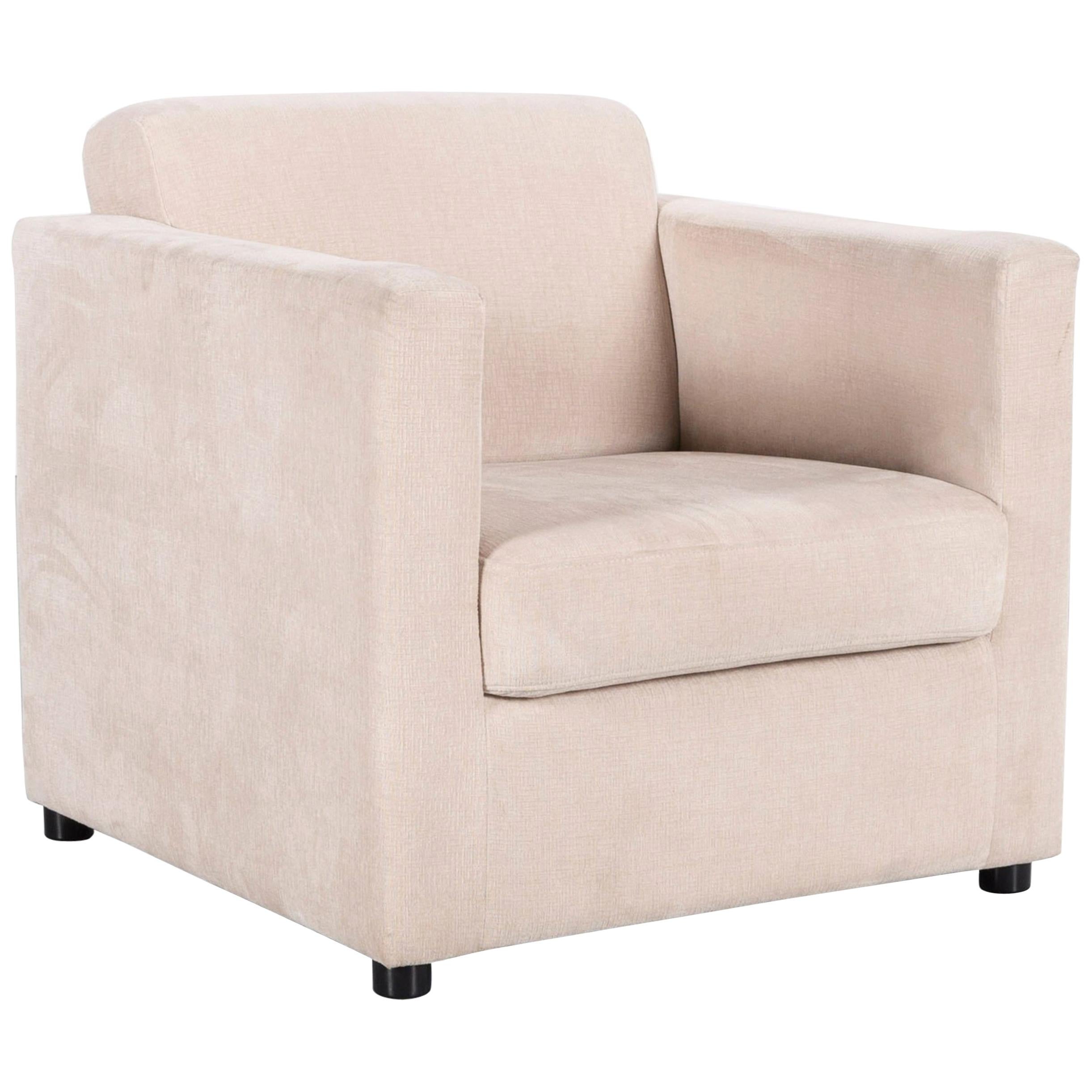 Ewald Schillig Fabric Armchair in Off-White For Sale