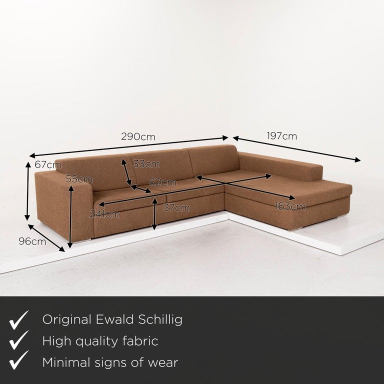Ewald Schillig Fabric Corner Sofa Brown Sofa Function Couch at 1stDibs