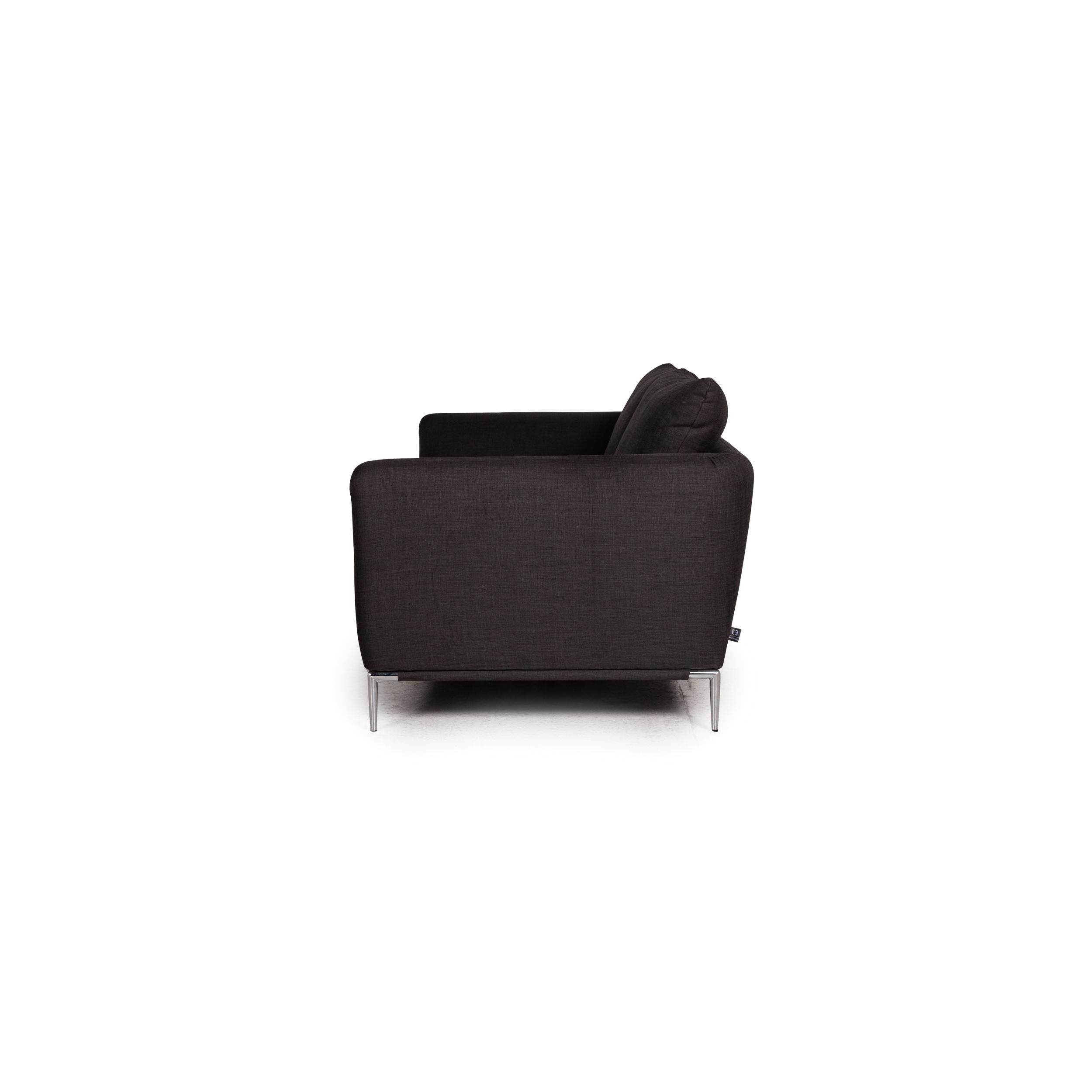 Ewald Schillig Anthrazitfarbenes Sofa mit zwei Sitzmöbeln und Stoff im Angebot 4