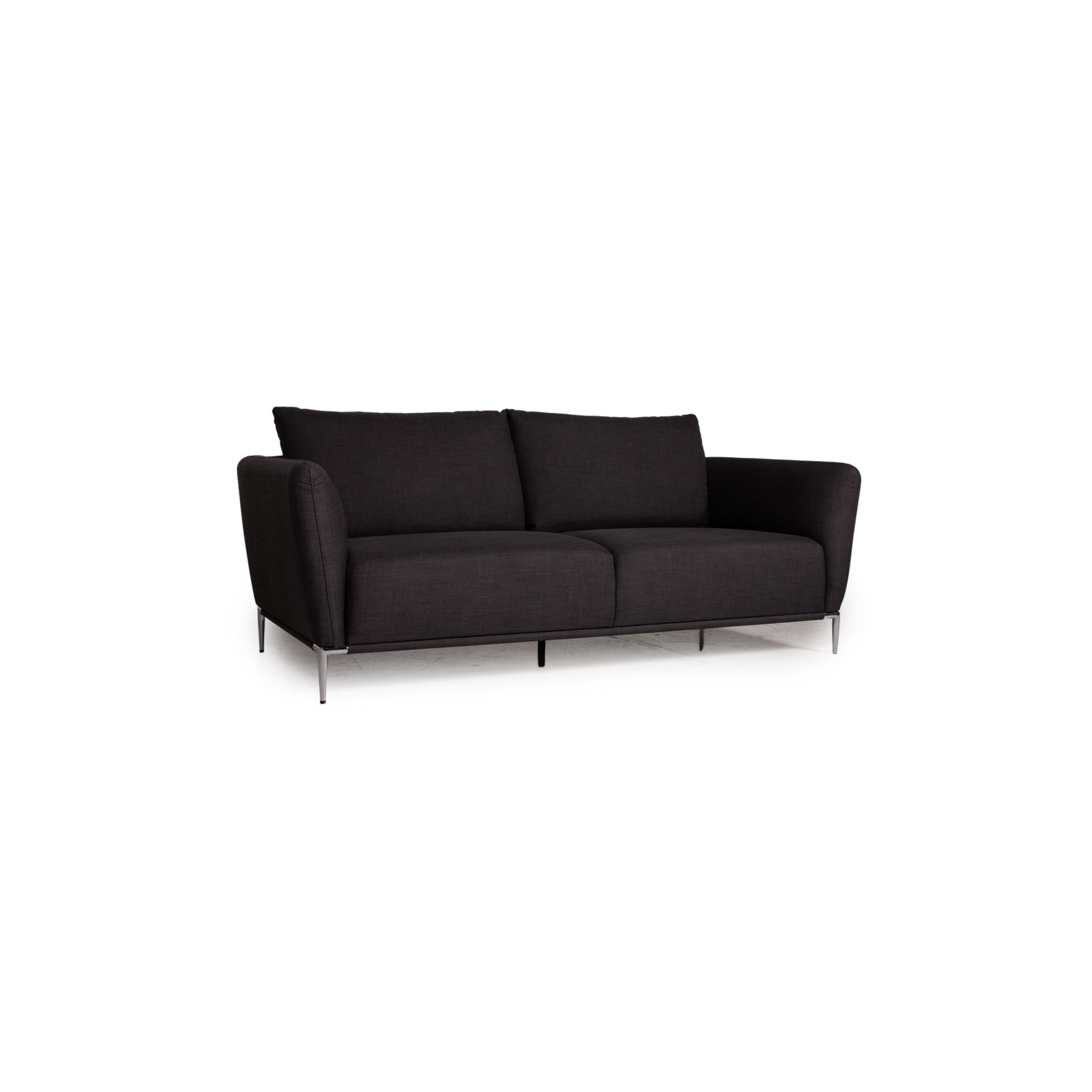 Ewald Schillig Anthrazitfarbenes Sofa mit zwei Sitzmöbeln und Stoff im Angebot 1