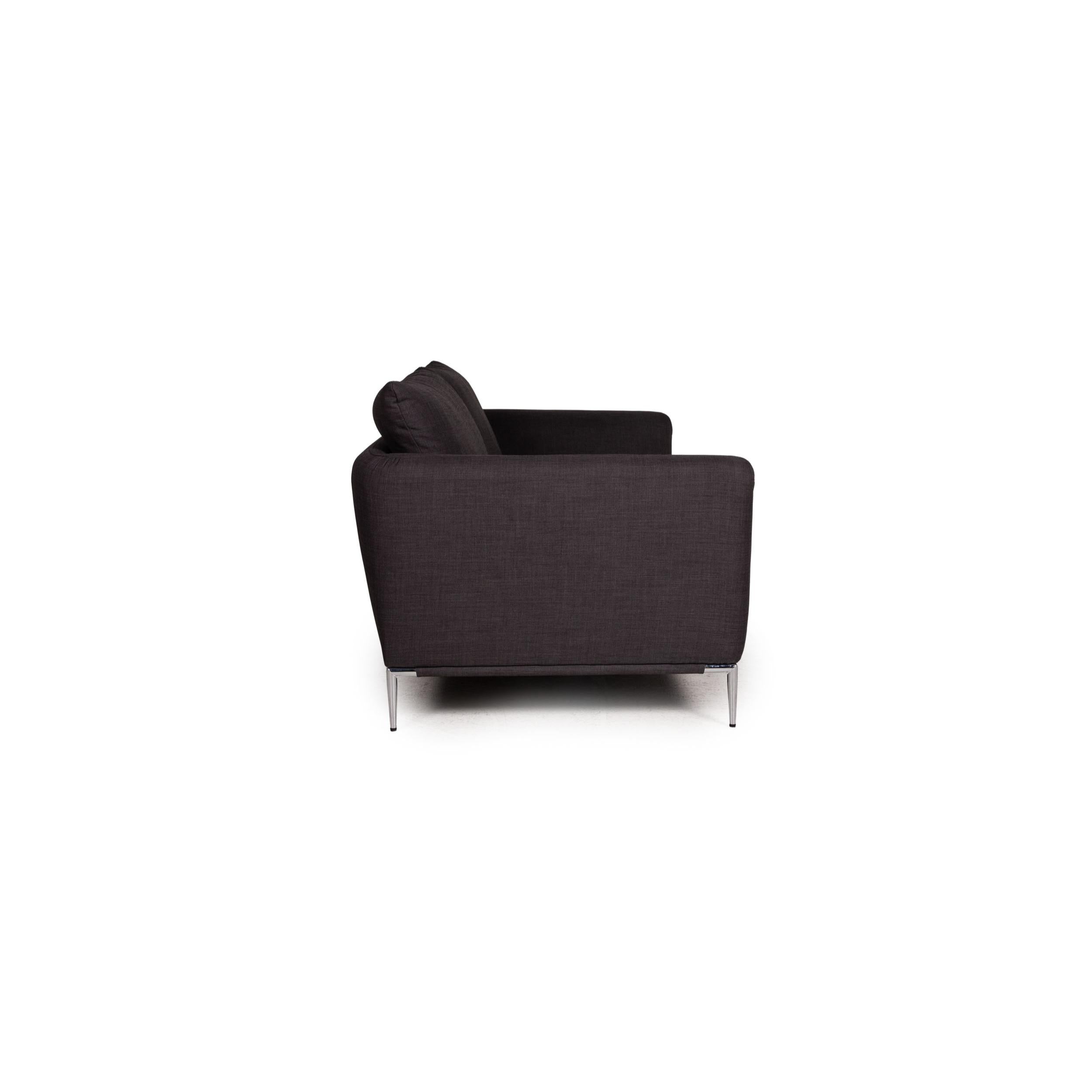 Ewald Schillig Anthrazitfarbenes Sofa mit zwei Sitzmöbeln und Stoff im Angebot 2