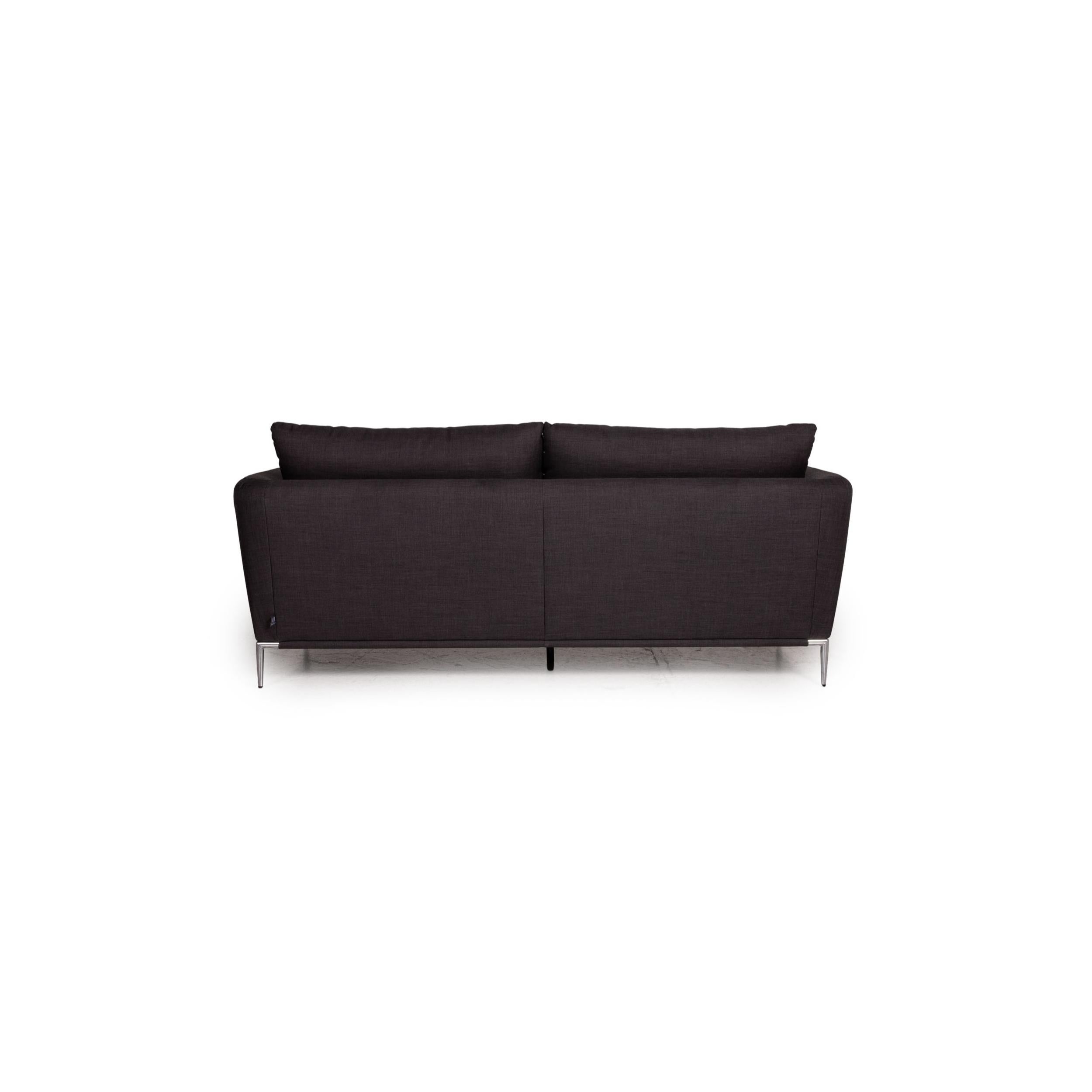 Ewald Schillig Anthrazitfarbenes Sofa mit zwei Sitzmöbeln und Stoff im Angebot 3