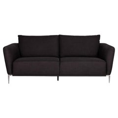 Ewald Schillig Anthrazitfarbenes Sofa mit zwei Sitzmöbeln und Stoff