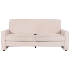 Ewald Schillig Fabric Sofa Off-White Two-Seat Couch