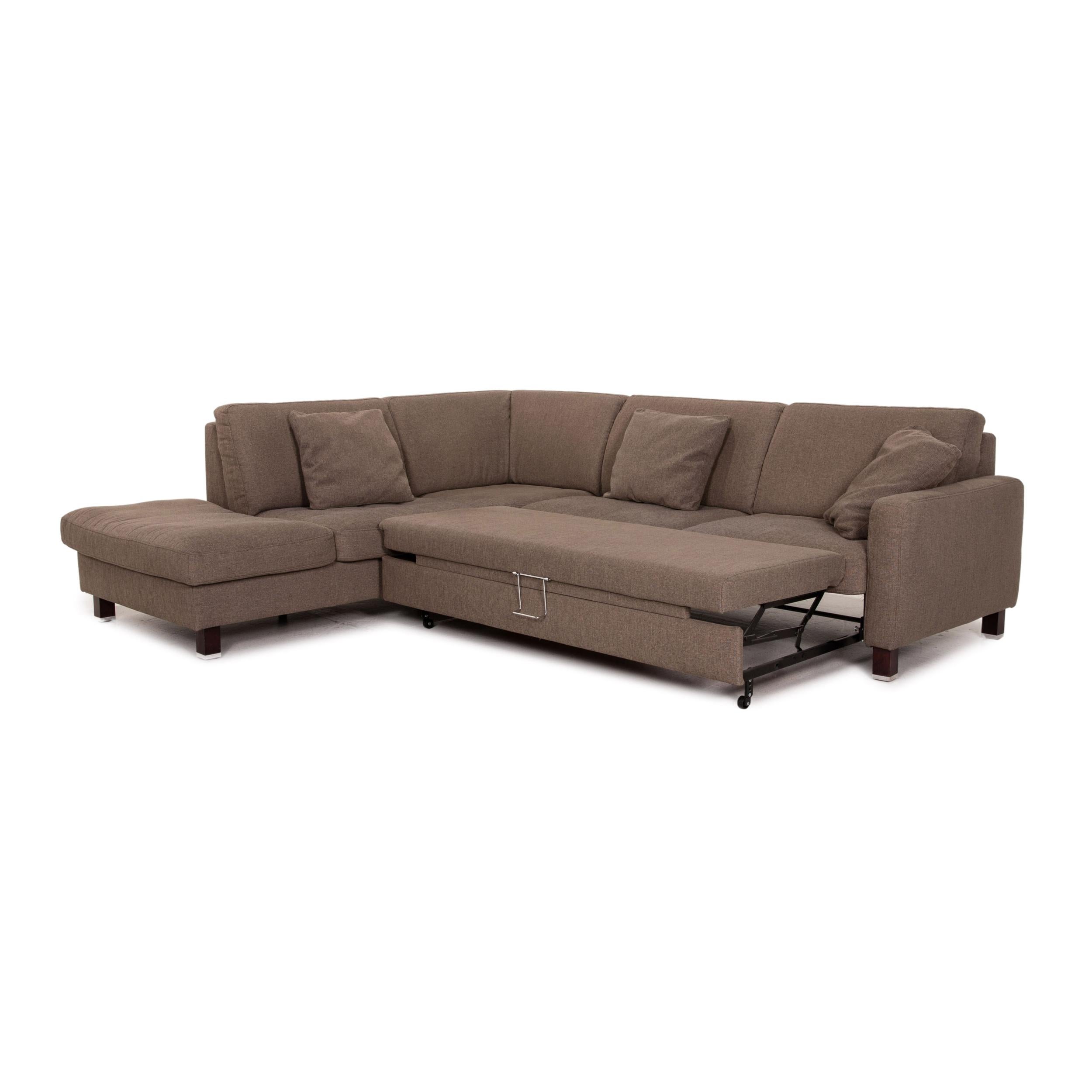 German Ewald Schillig Fabric Sofa Set Gray Brown Function Sleeping Function Sofa Bed
