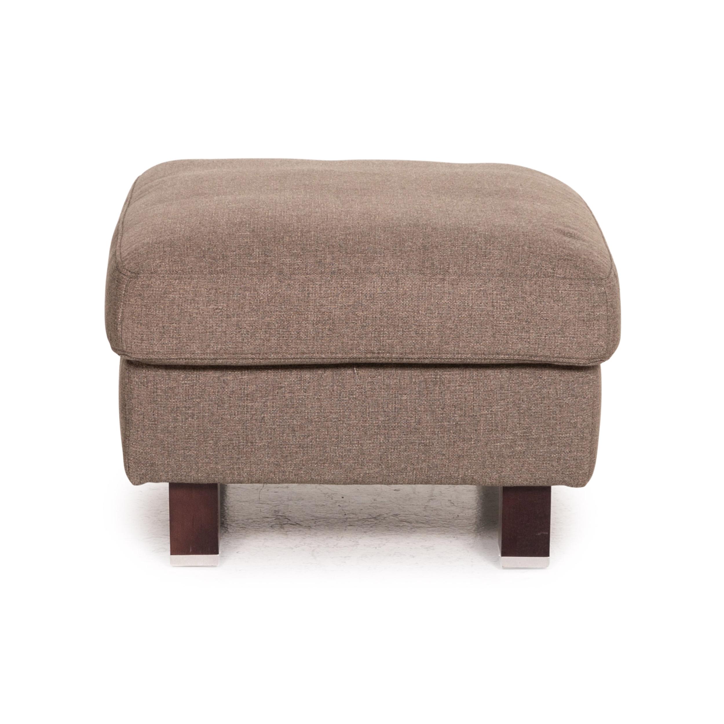 Ewald Schillig Fabric Stool Gray-Brown For Sale 3