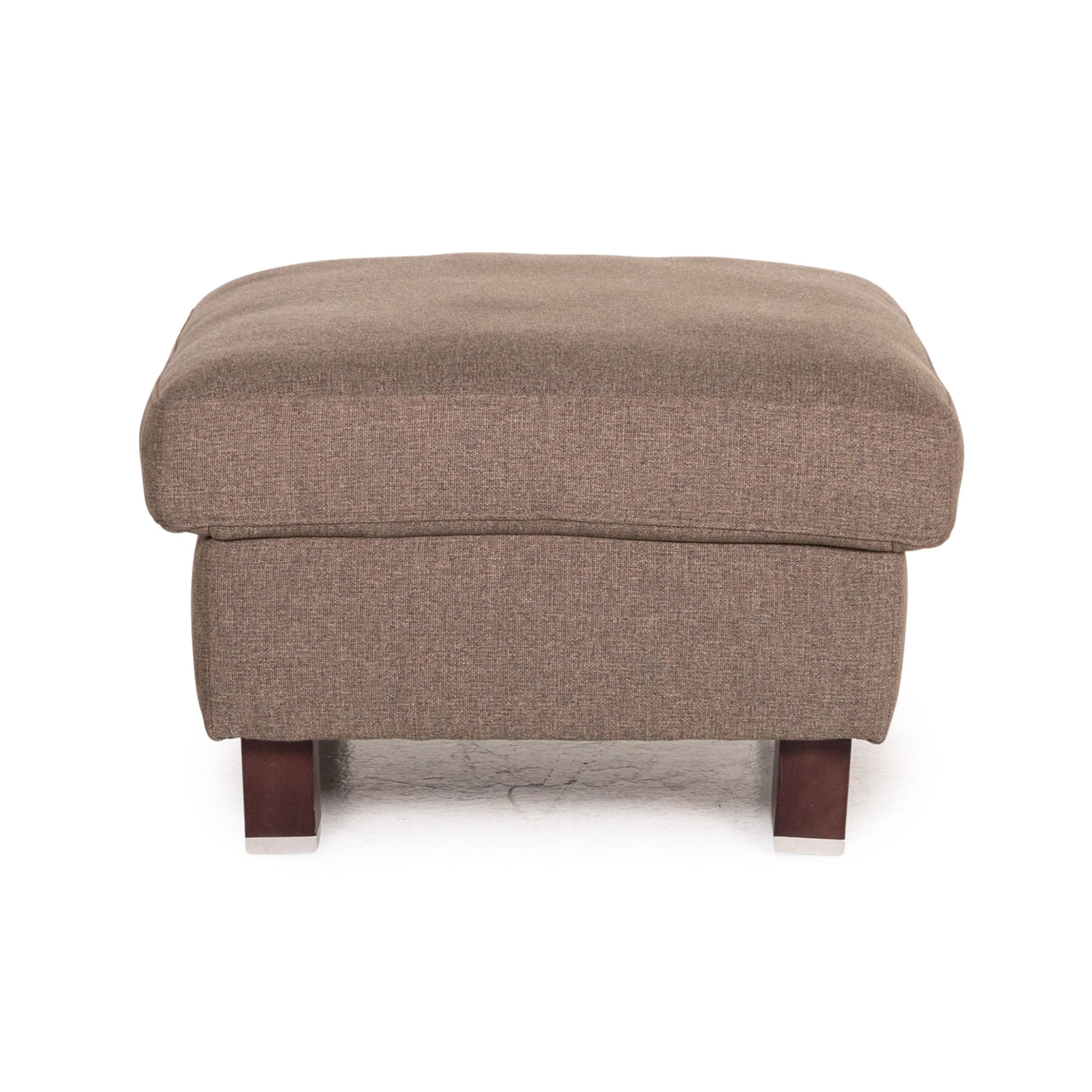 Ewald Schillig Fabric Stool Gray-Brown In Good Condition For Sale In Cologne, DE