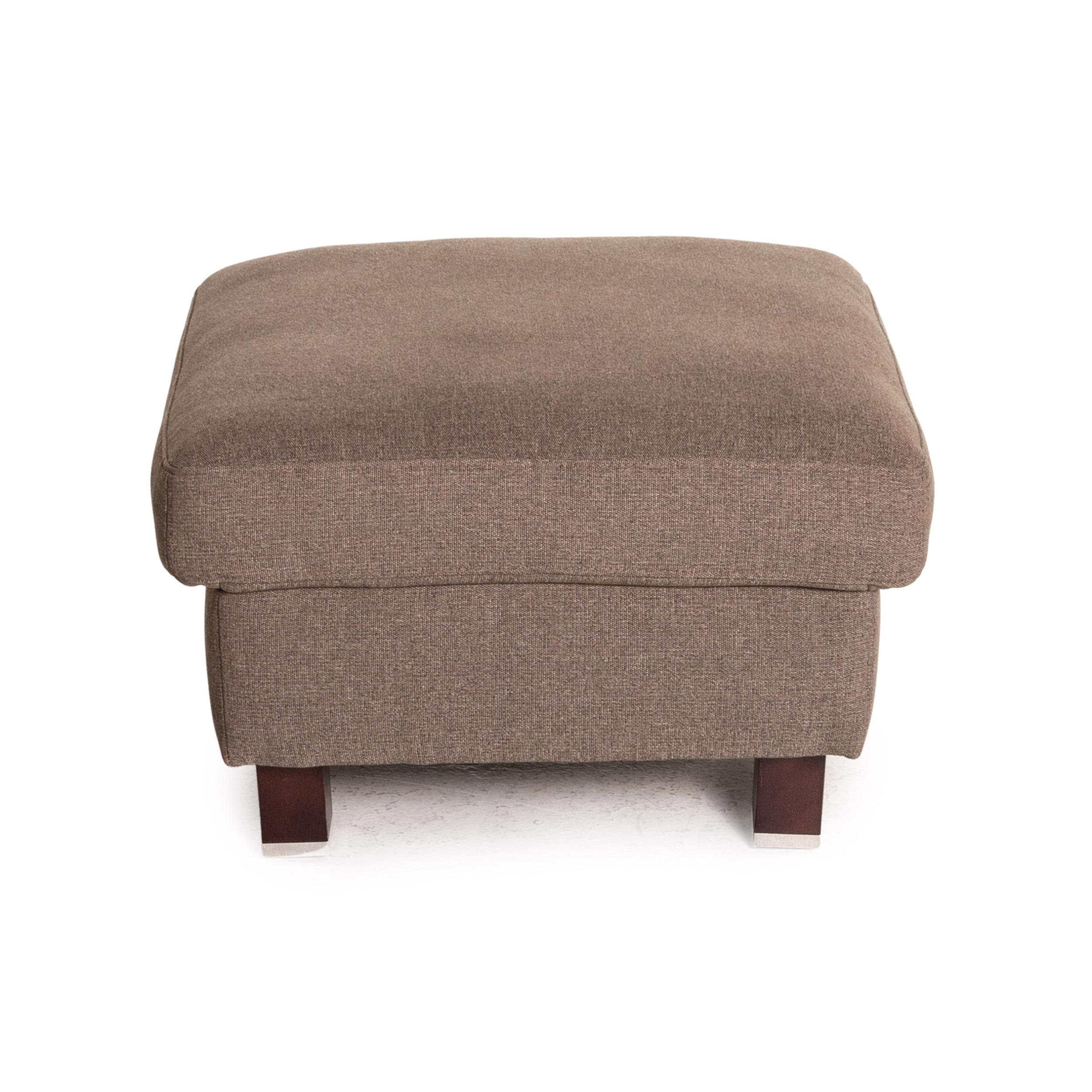 Contemporary Ewald Schillig Fabric Stool Gray-Brown For Sale