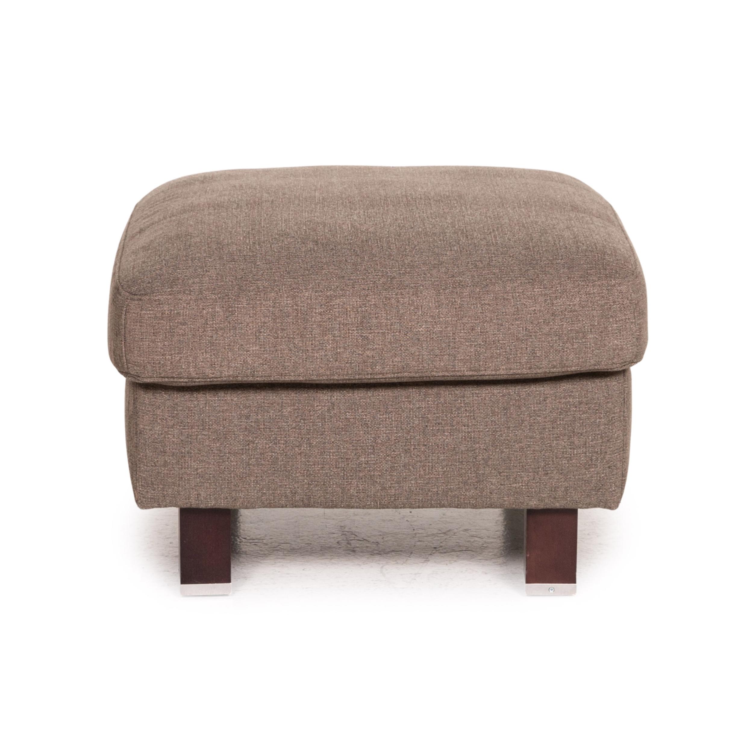 Ewald Schillig Fabric Stool Gray-Brown For Sale 1