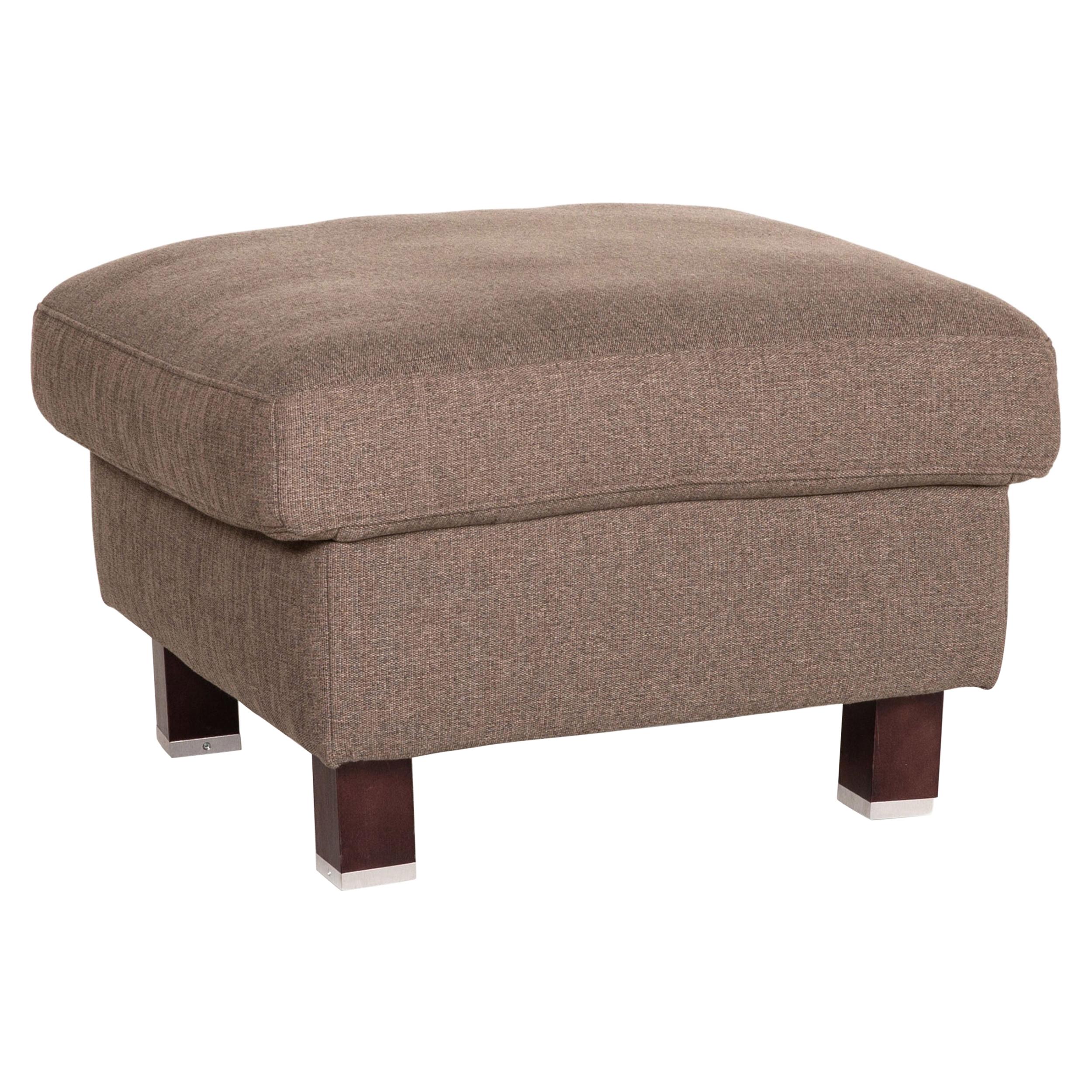 Ewald Schillig Fabric Stool Gray-Brown For Sale