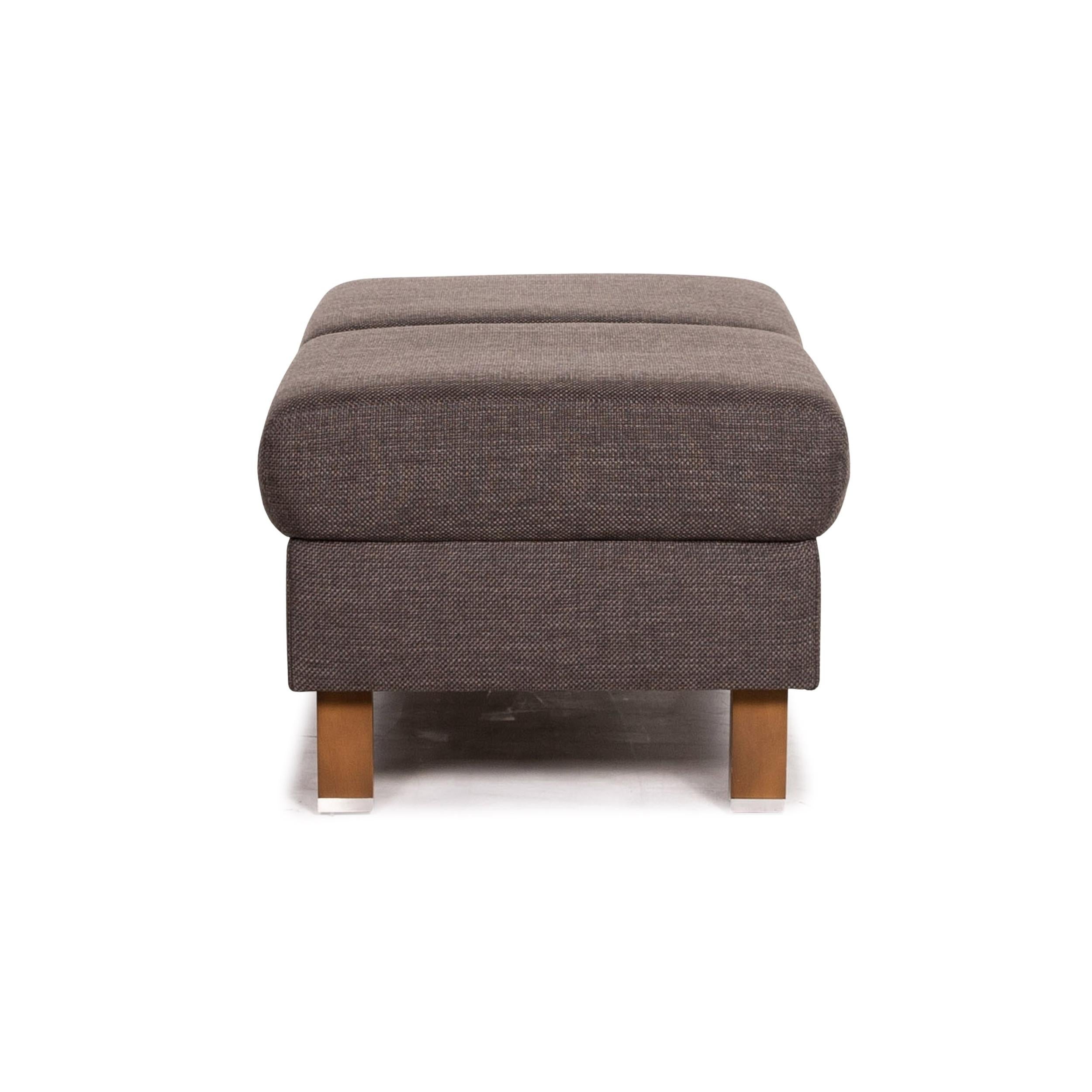 Ewald Schillig Flex Plus Fabric Stool Anthracite Gray Ottoman 1