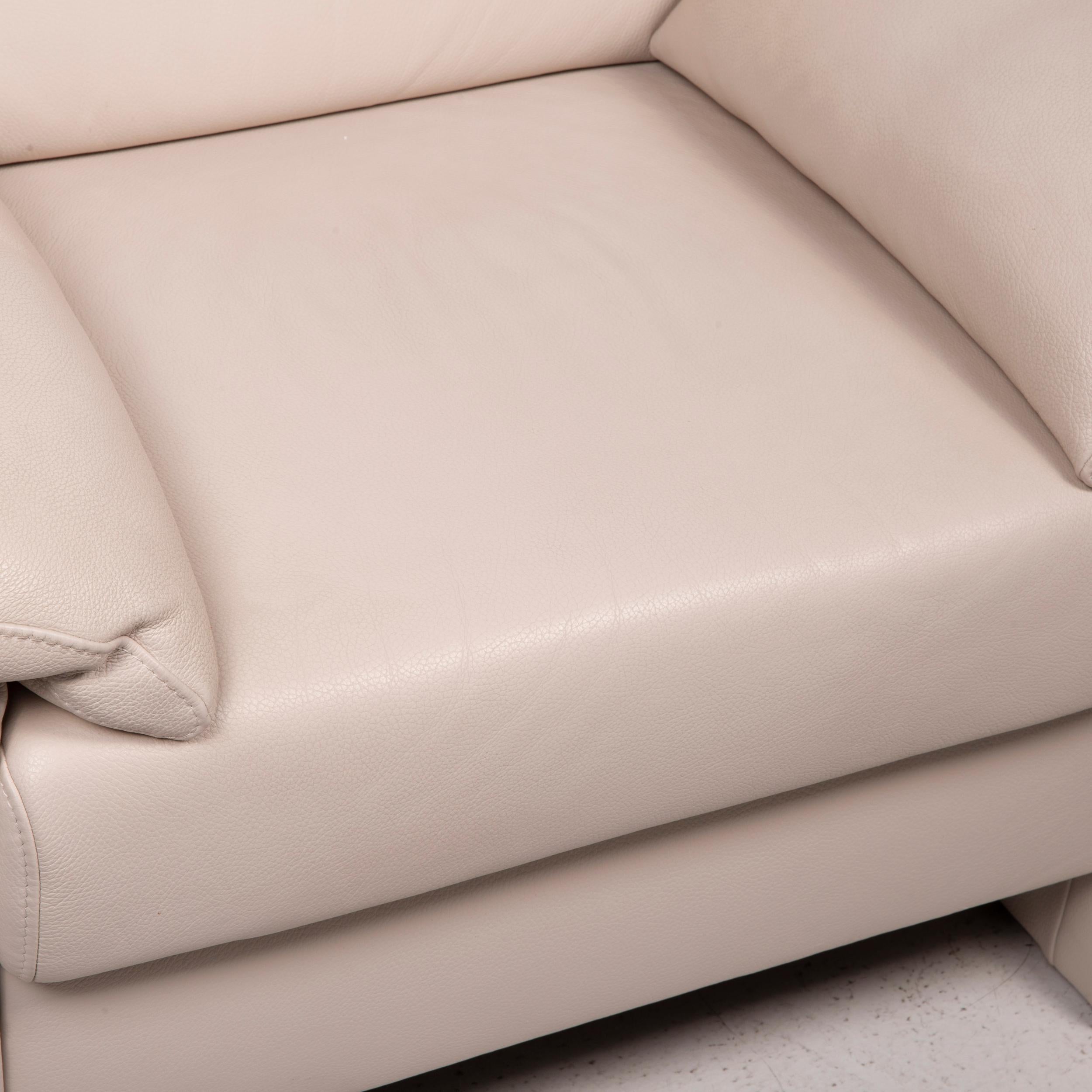 cream leather armchair