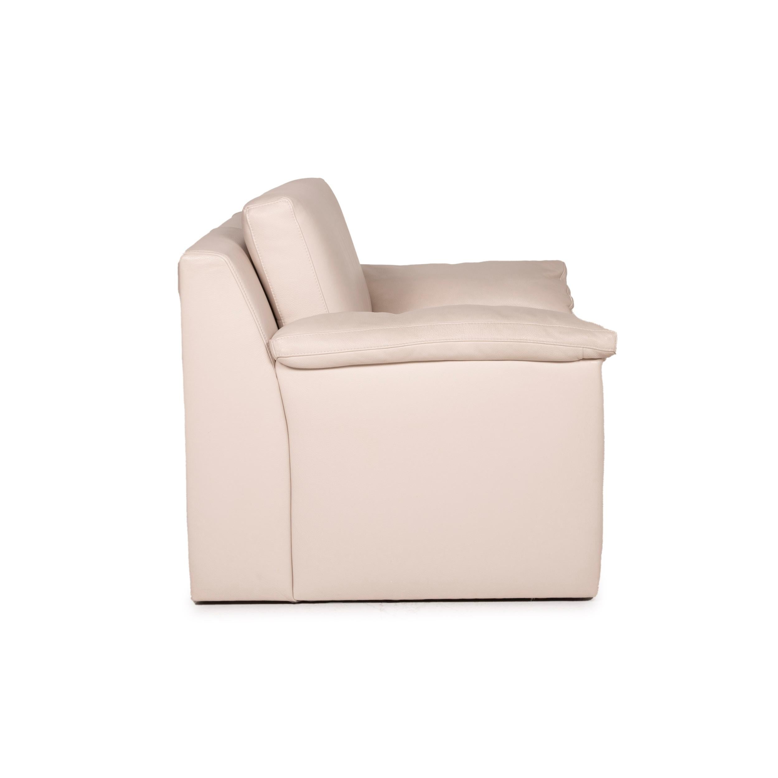 Contemporary Ewald Schillig Flex Plus Leather Armchair Cream For Sale