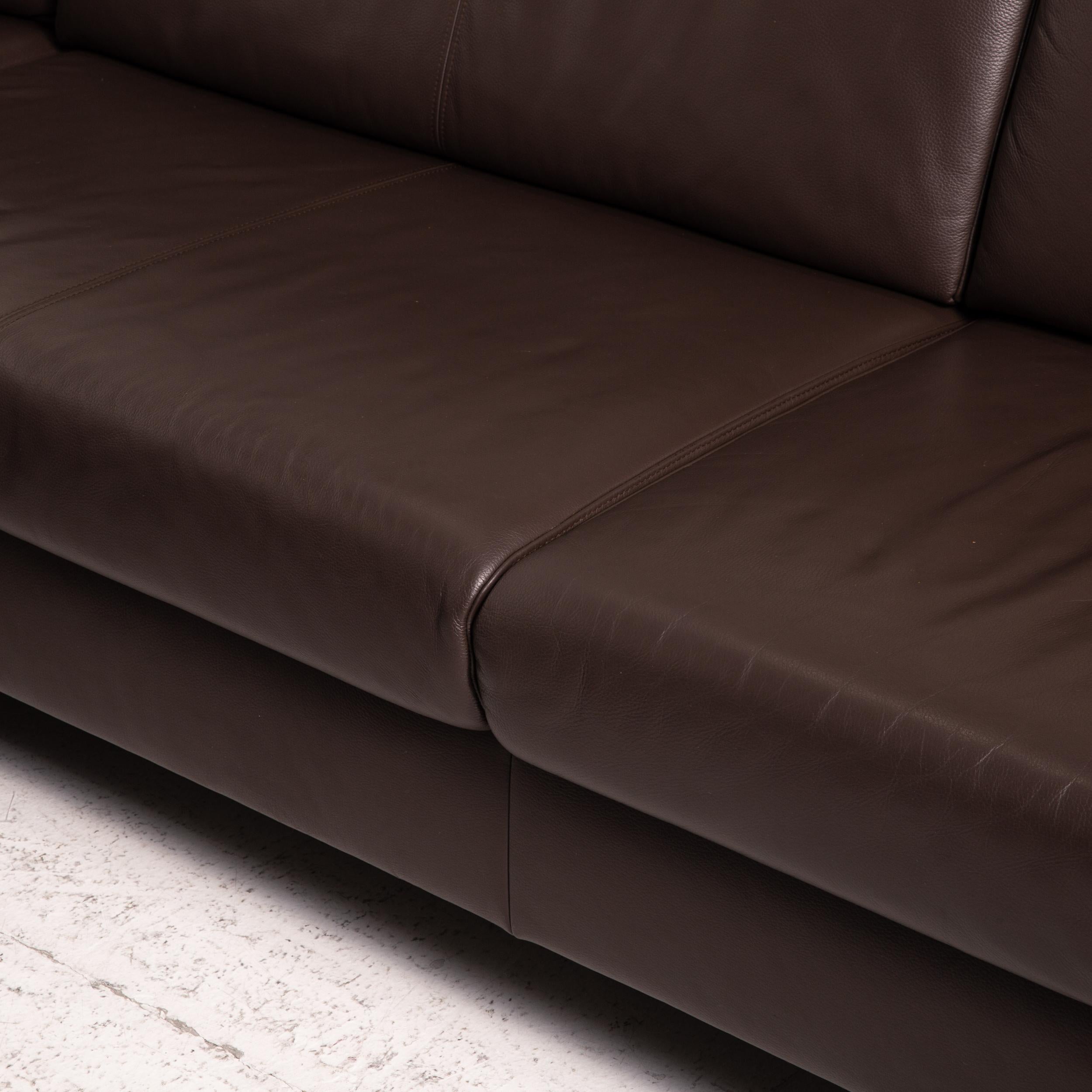 dark brown leather corner sofa