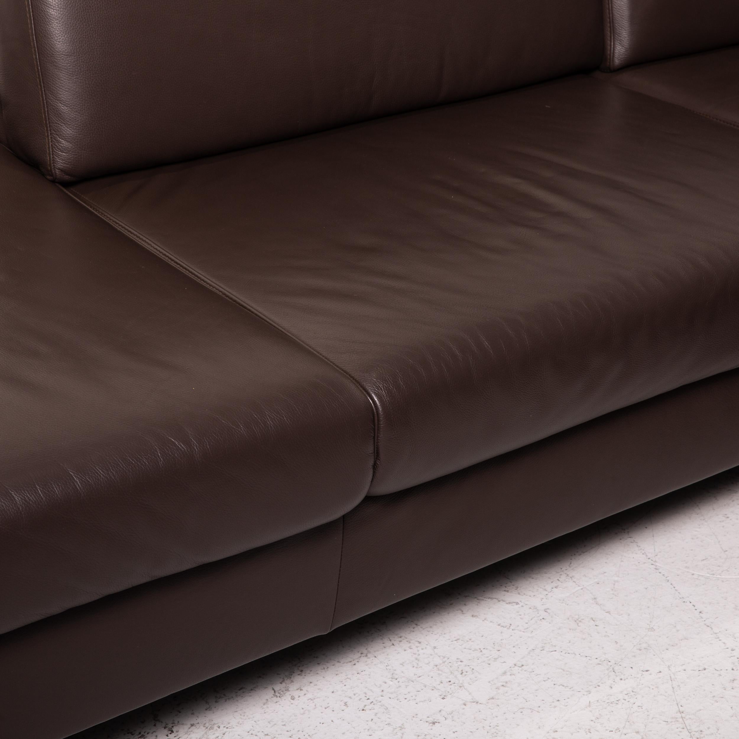 brown leather sofa corner