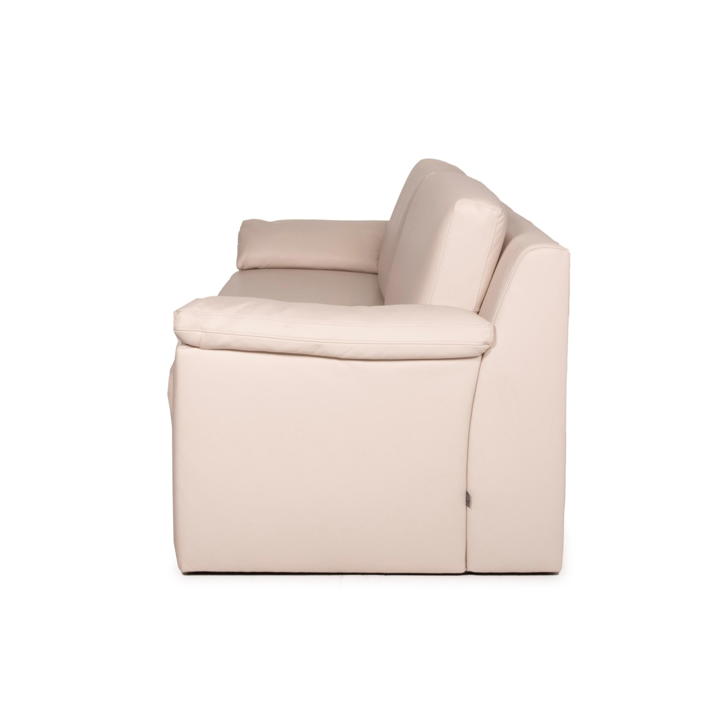 Ewald Schillig Flex Plus Leather Sofa Cream Two-Seater For Sale 4