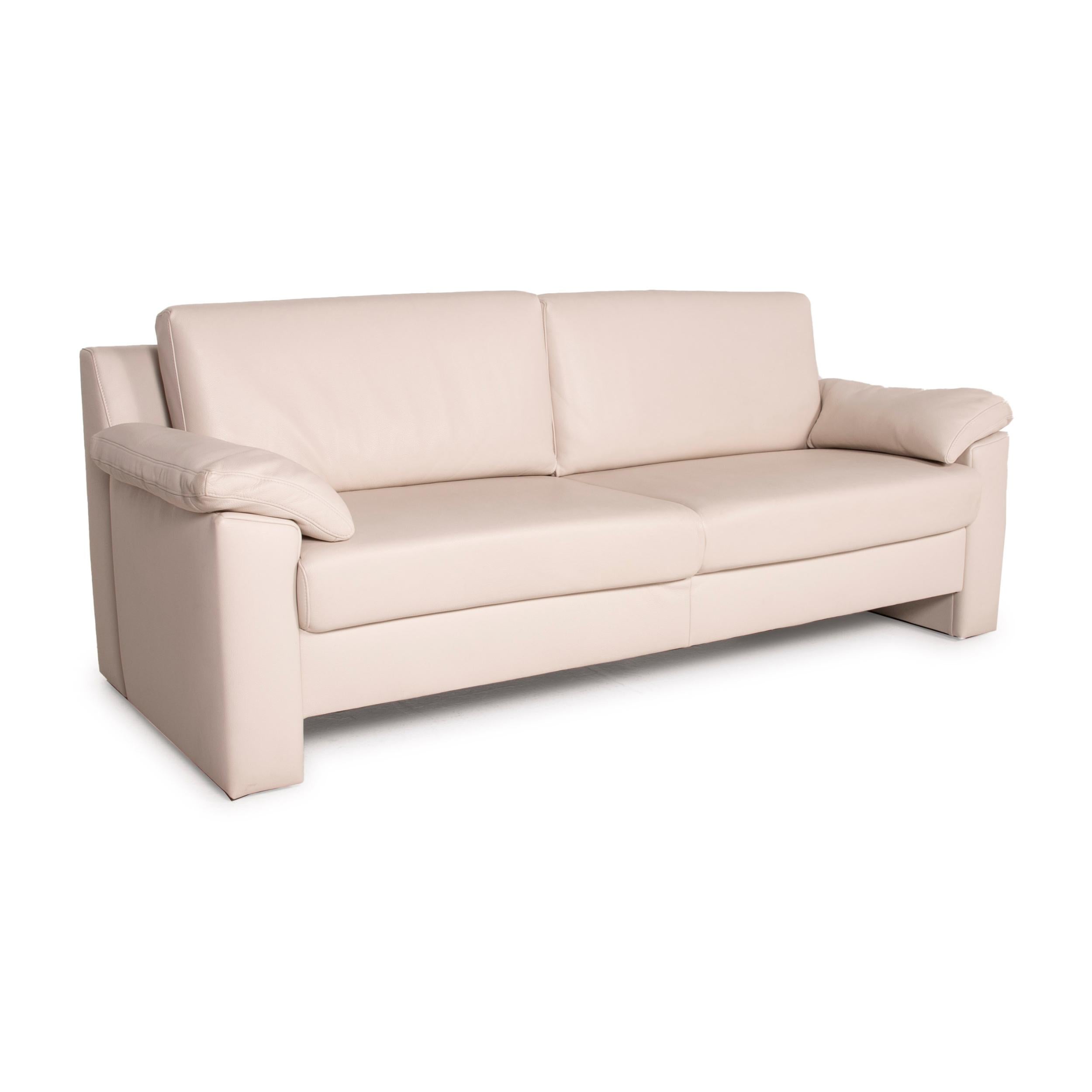 Contemporary Ewald Schillig Flex Plus Leather Sofa Cream Two-Seater For Sale