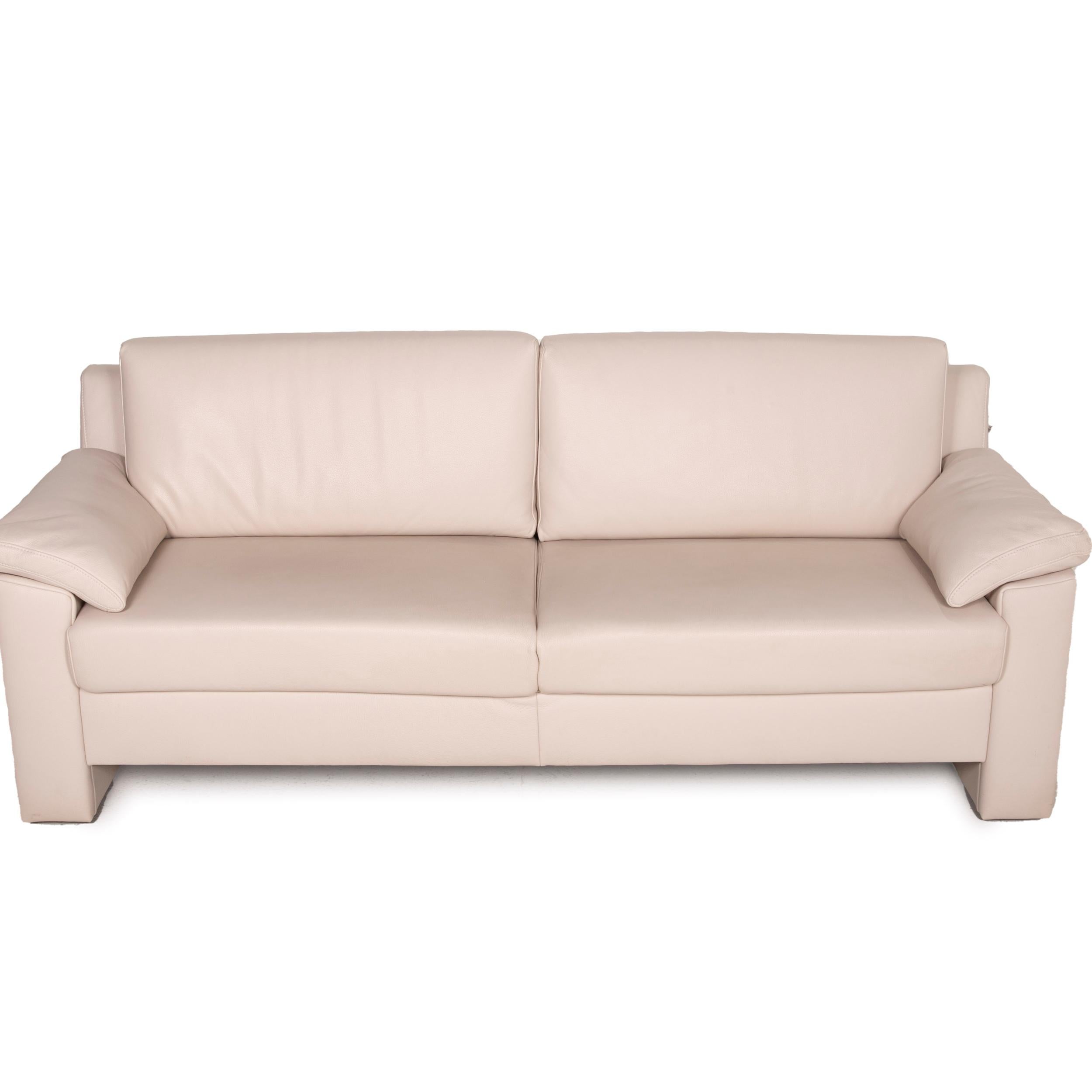 Ewald Schillig Flex Plus Leather Sofa Cream Two-Seater For Sale 1