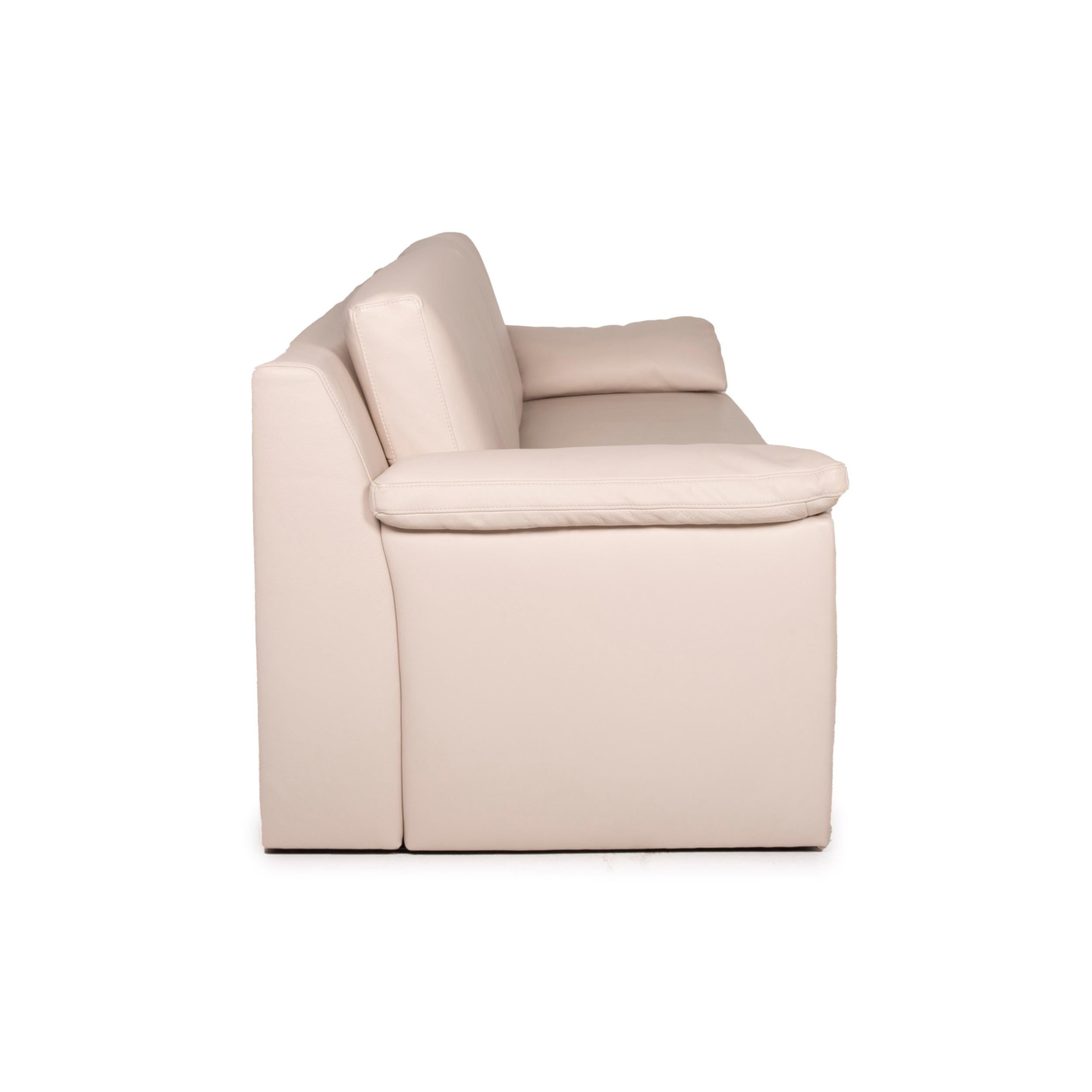 Ewald Schillig Flex Plus Leather Sofa Cream Two-Seater For Sale 2