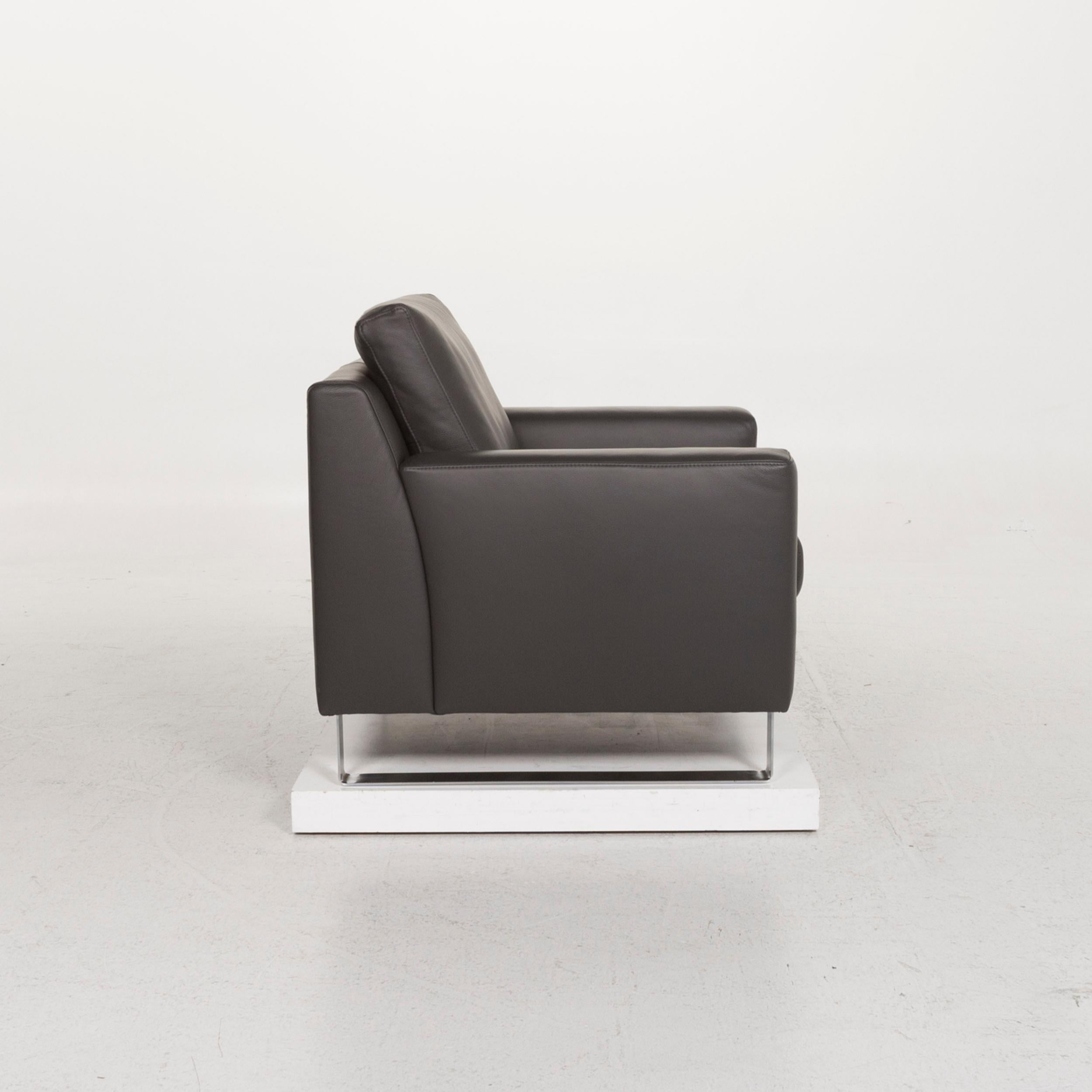 Ewald Schillig Leather Armchair Gray For Sale 1