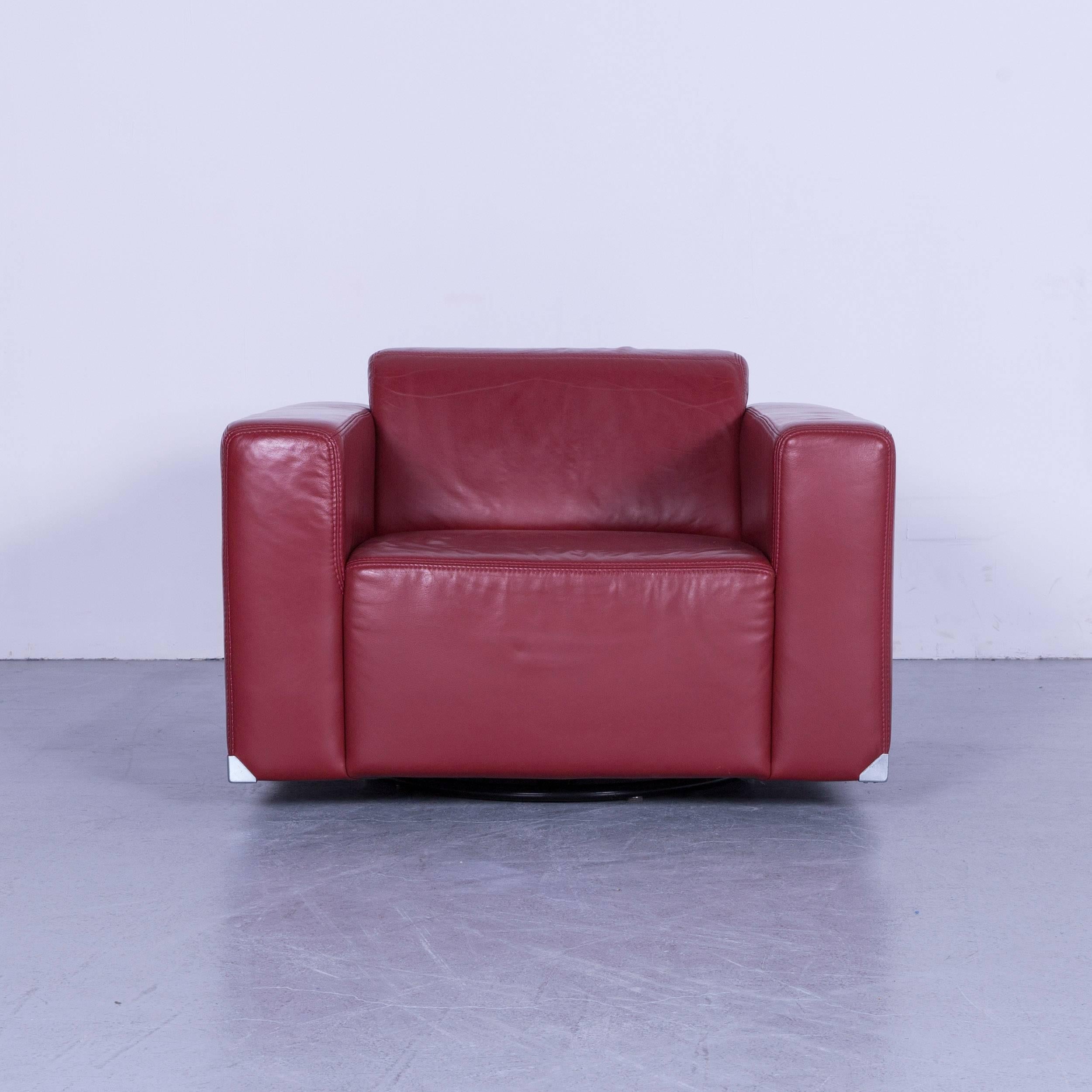 We bring to you an Ewald Schillig leather armchair red one-seat.
































  