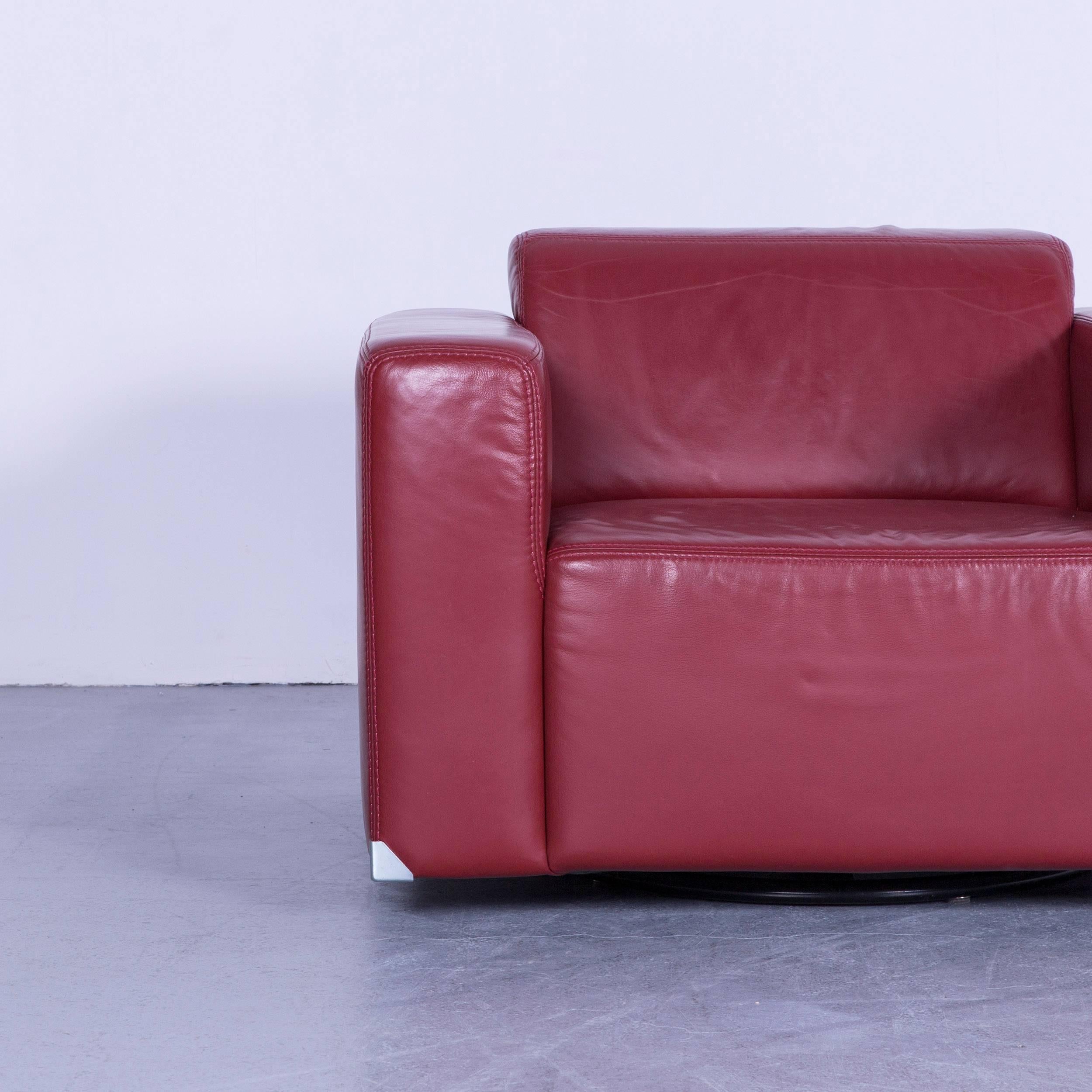 German Ewald Schillig Leather Armchair Red One-Seat