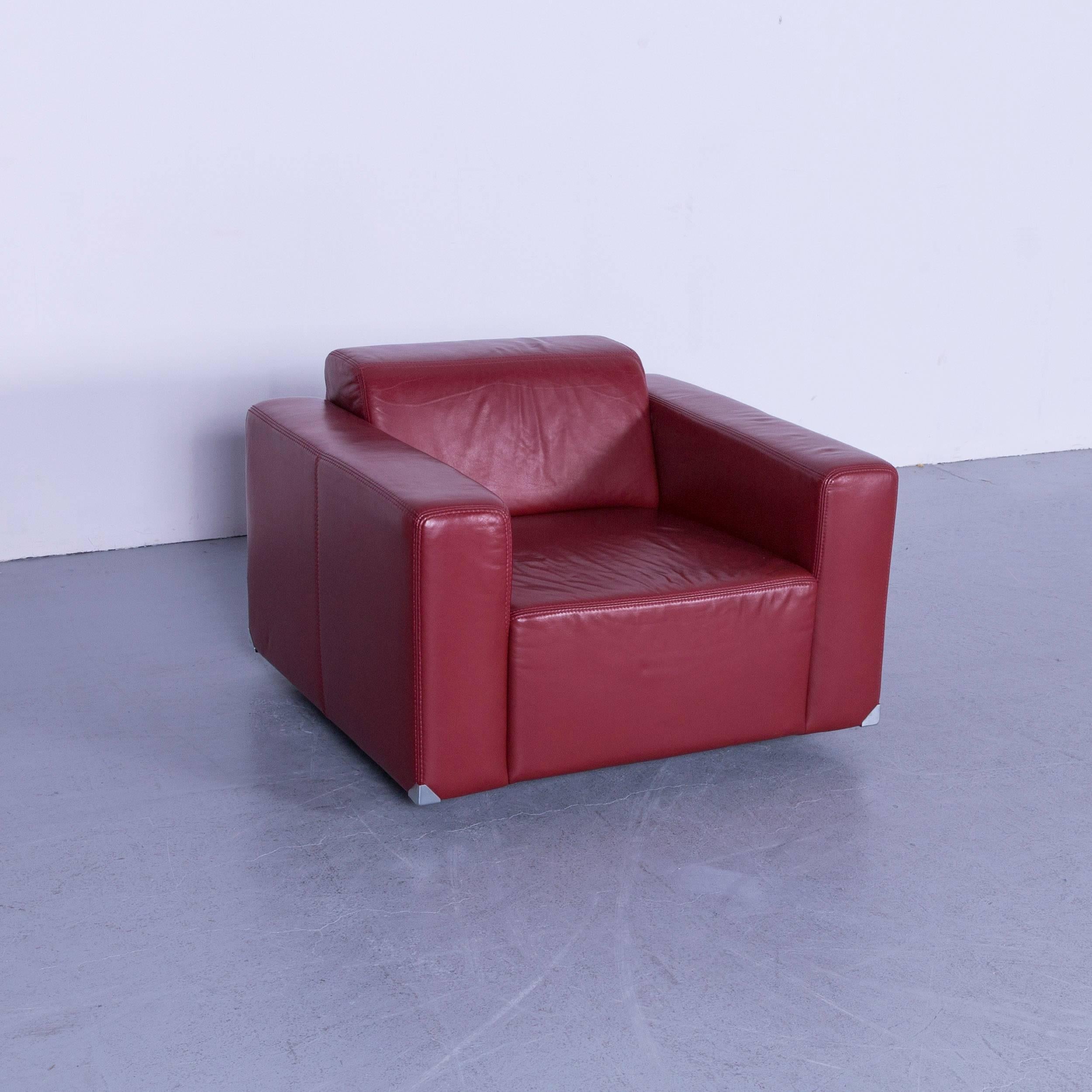 Ewald Schillig Leather Armchair Red One-Seat In Fair Condition In Cologne, DE