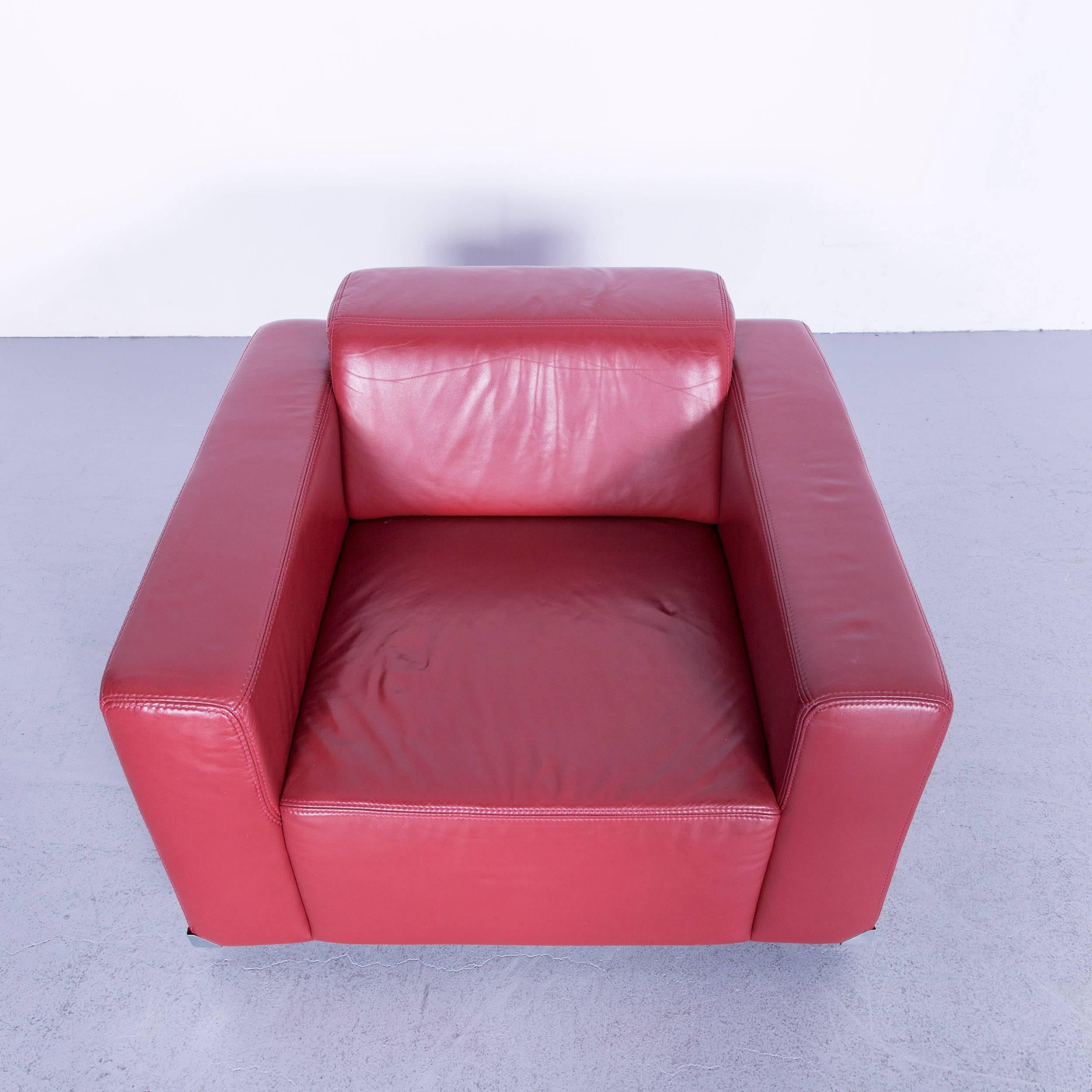 Contemporary Ewald Schillig Leather Armchair Red One-Seat