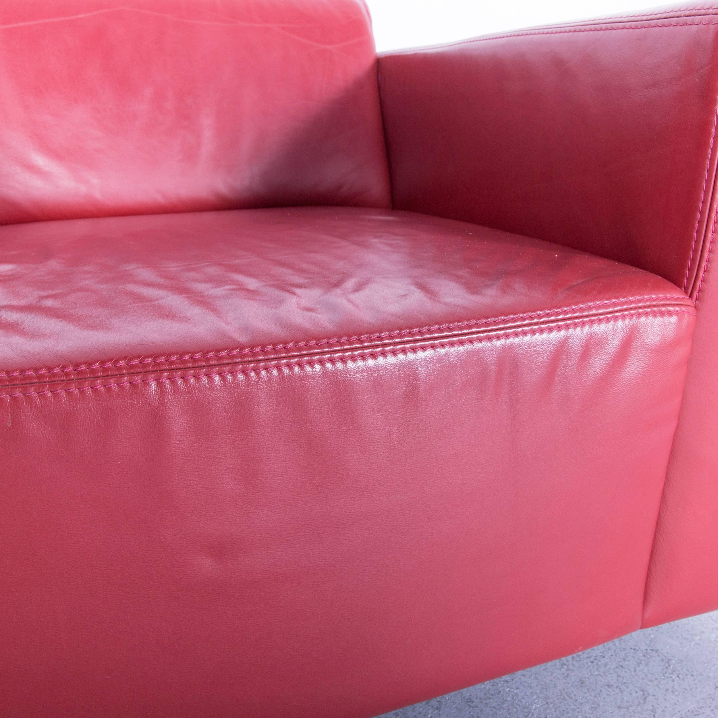 Ewald Schillig Leather Armchair Red One-Seat 1