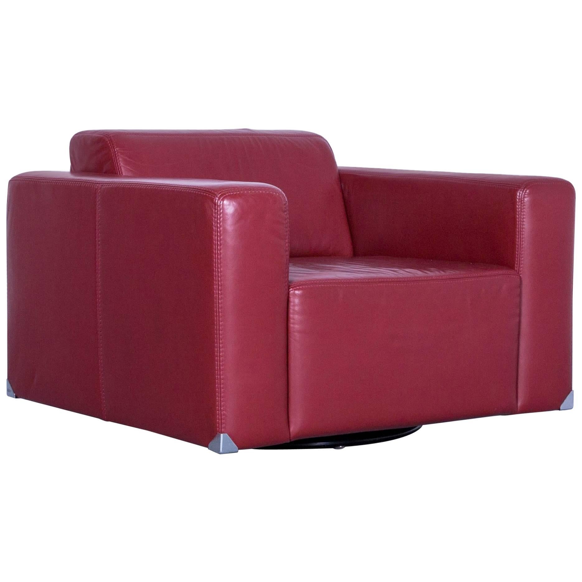 Ewald Schillig Leather Armchair Red One-Seat