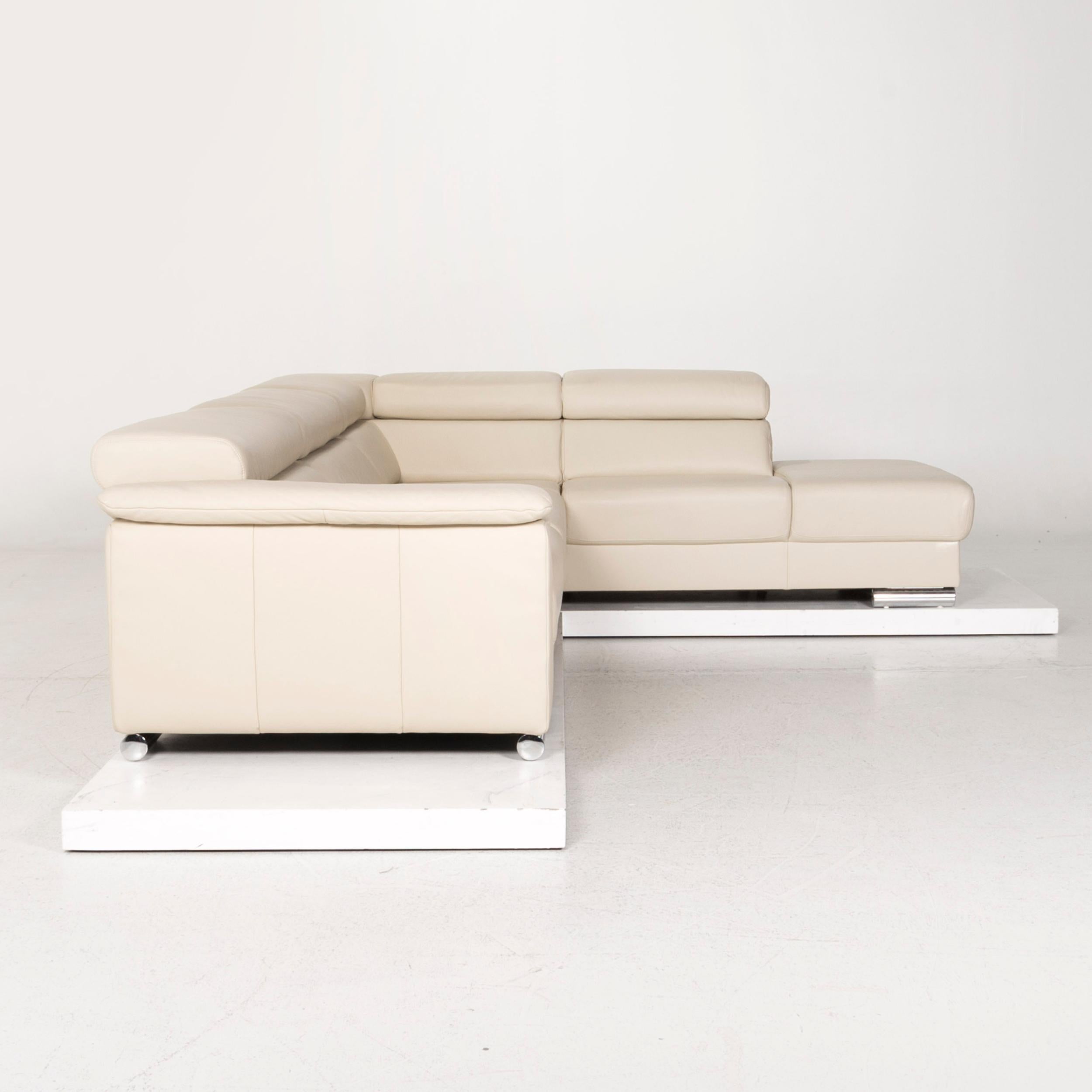Ewald Schillig Leather Corner Sofa Beige Sofa Couch For Sale 4