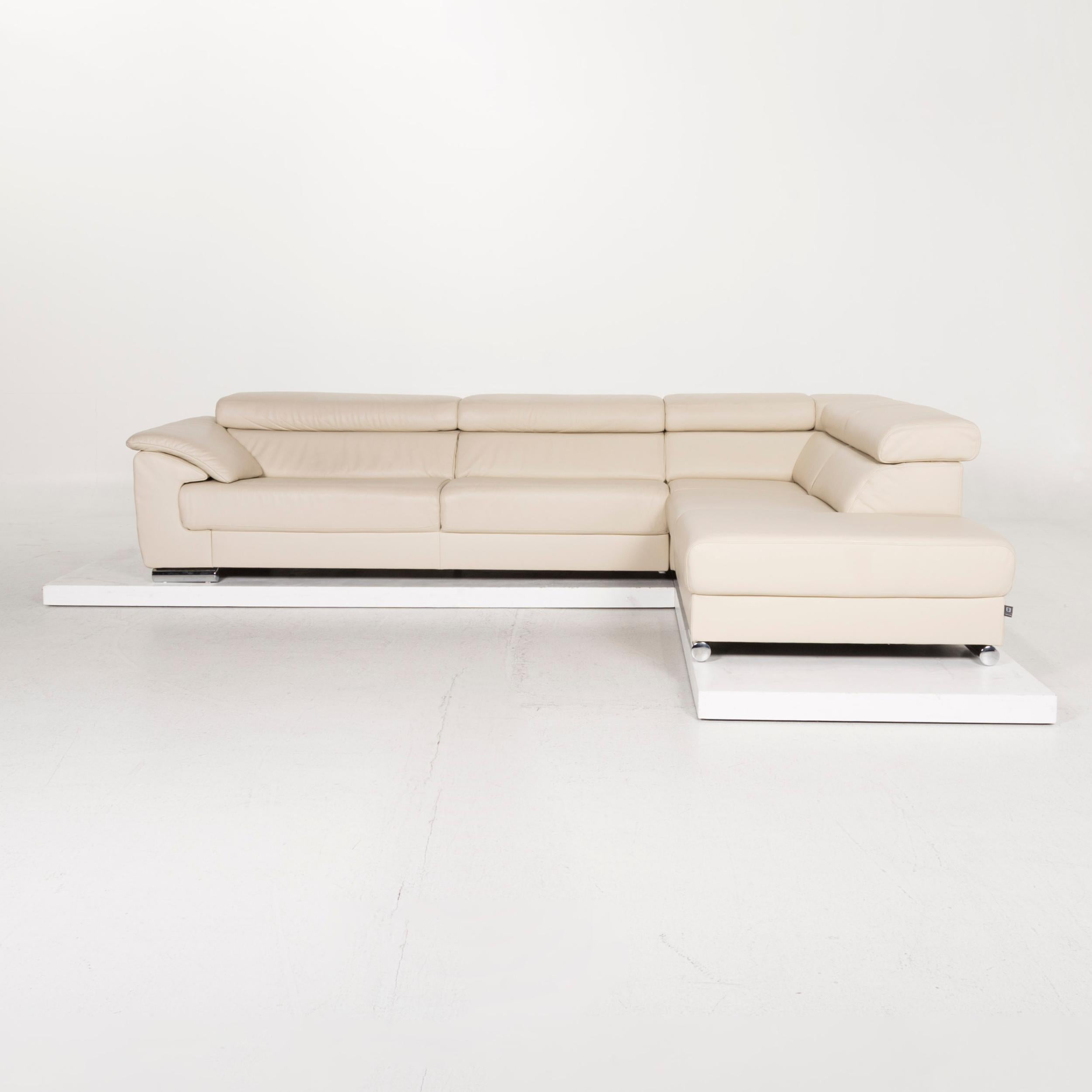 Ewald Schillig Leather Corner Sofa Beige Sofa Couch For Sale 6