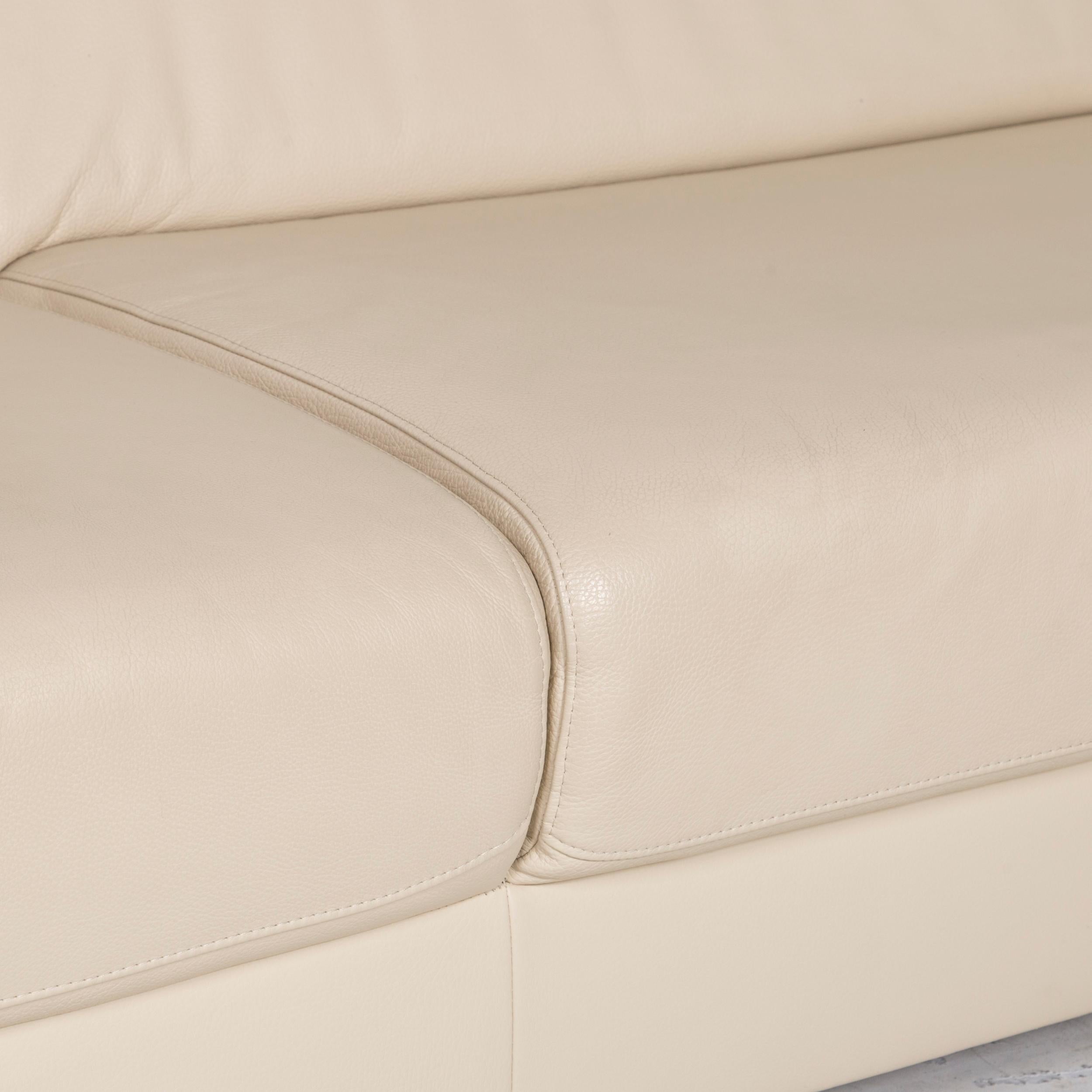 Modern Ewald Schillig Leather Corner Sofa Beige Sofa Couch For Sale