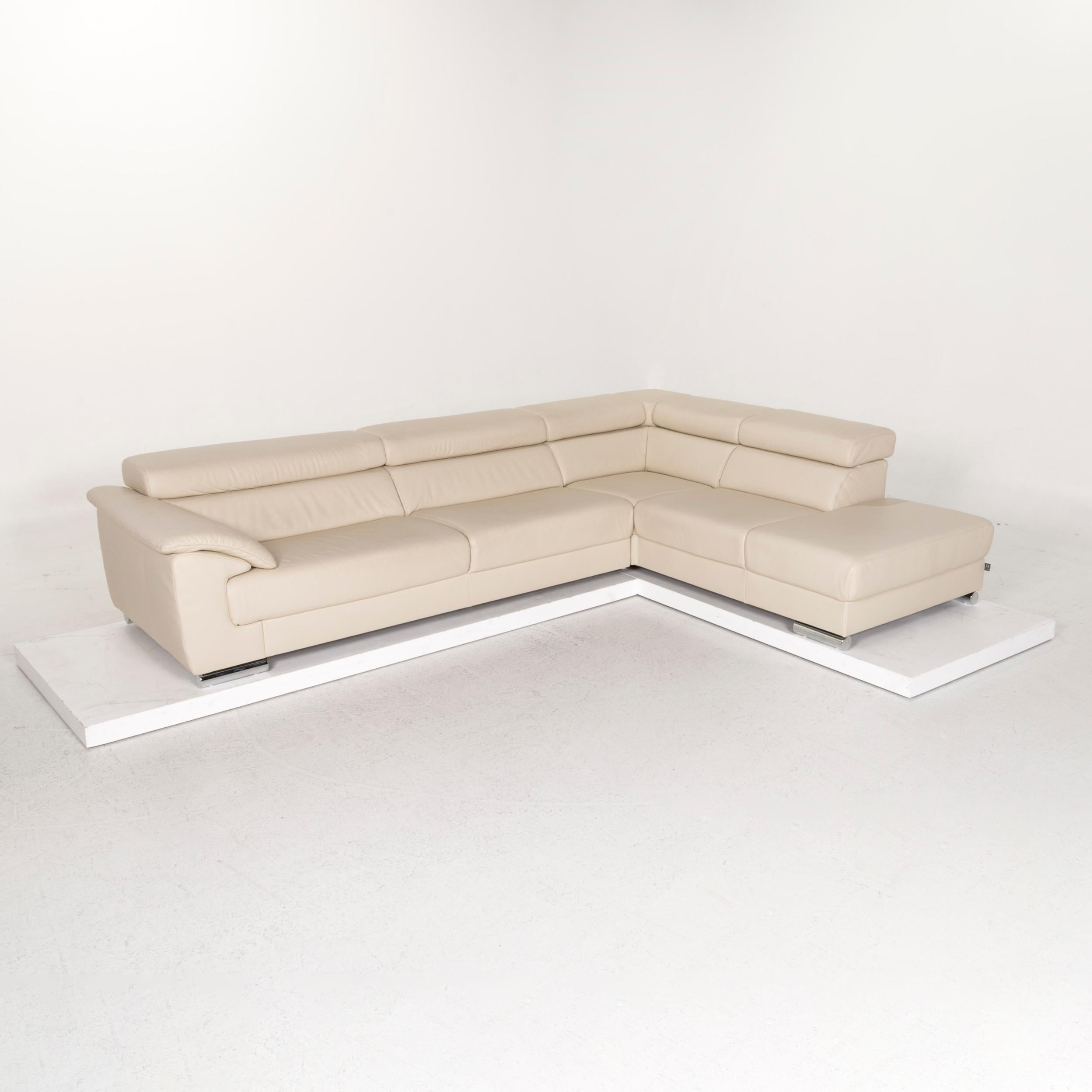 Ewald Schillig Leather Corner Sofa Beige Sofa Couch For Sale 1