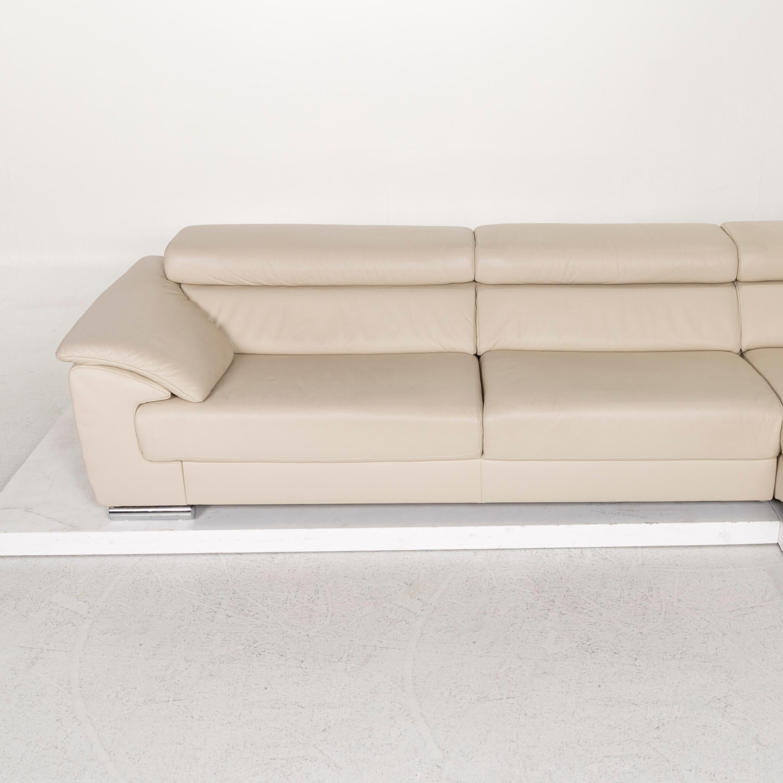 Ewald Schillig Leather Corner Sofa Beige Sofa Couch For Sale 2