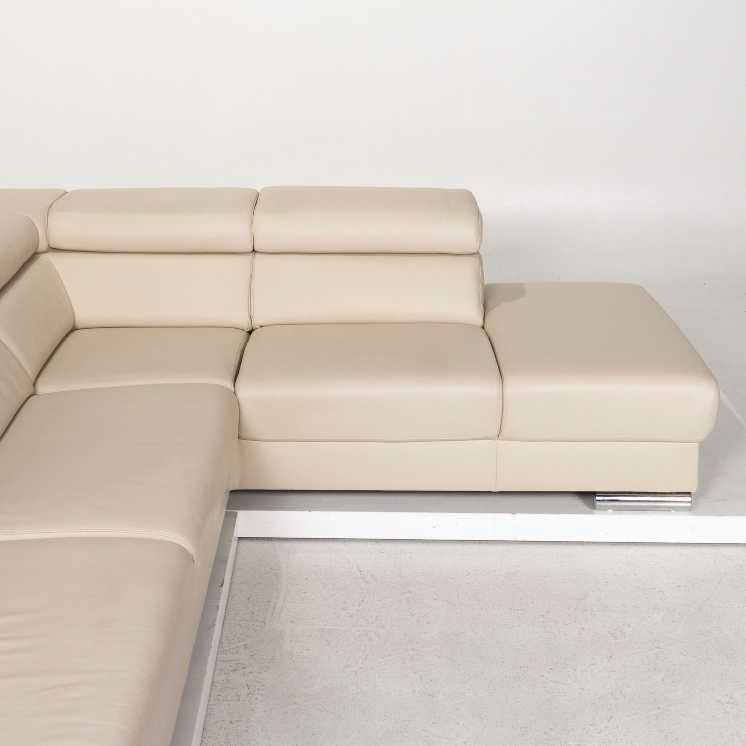 Ewald Schillig Leather Corner Sofa Beige Sofa Couch For Sale 3
