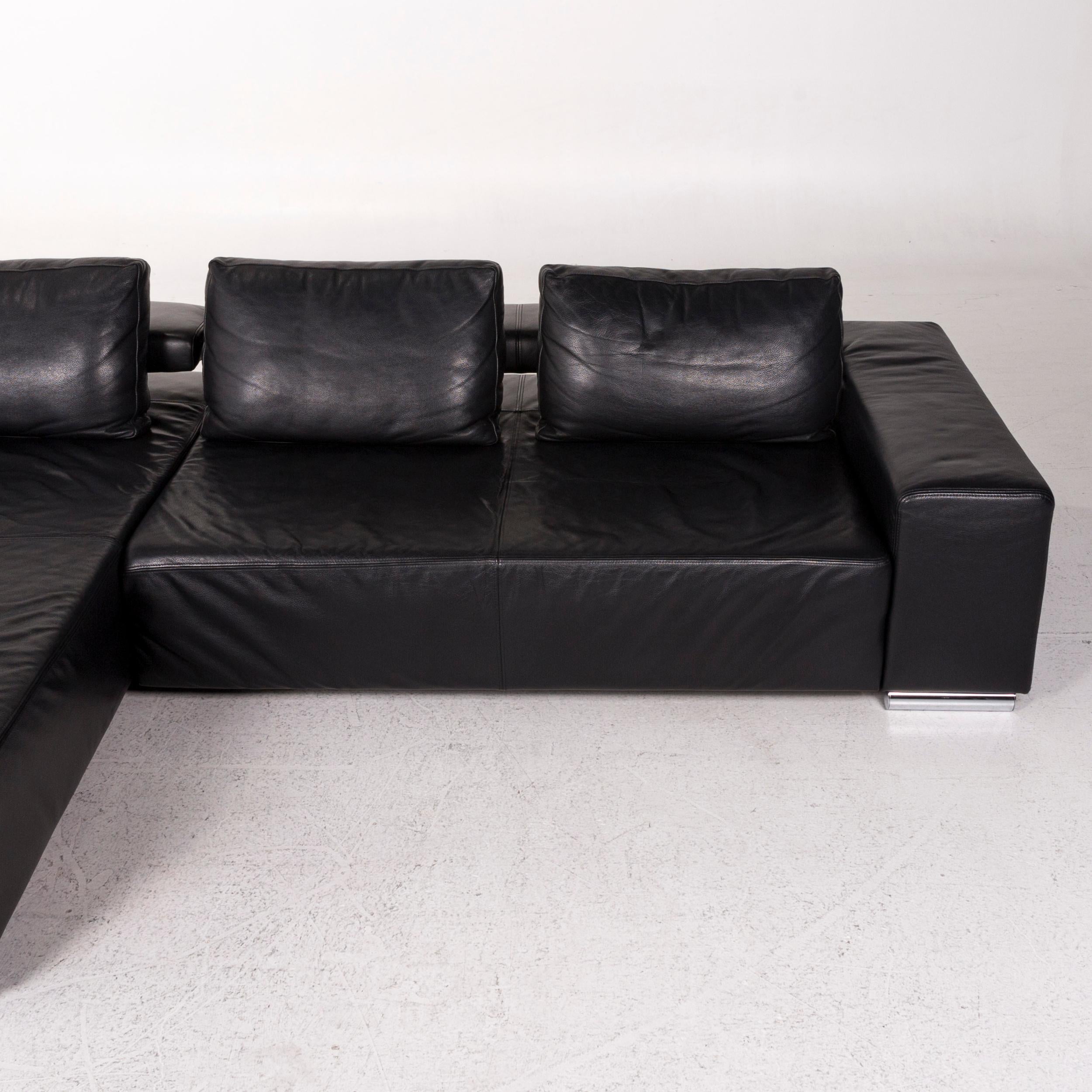Ewald Schillig Leather Corner Sofa Black Sofa Couch 2