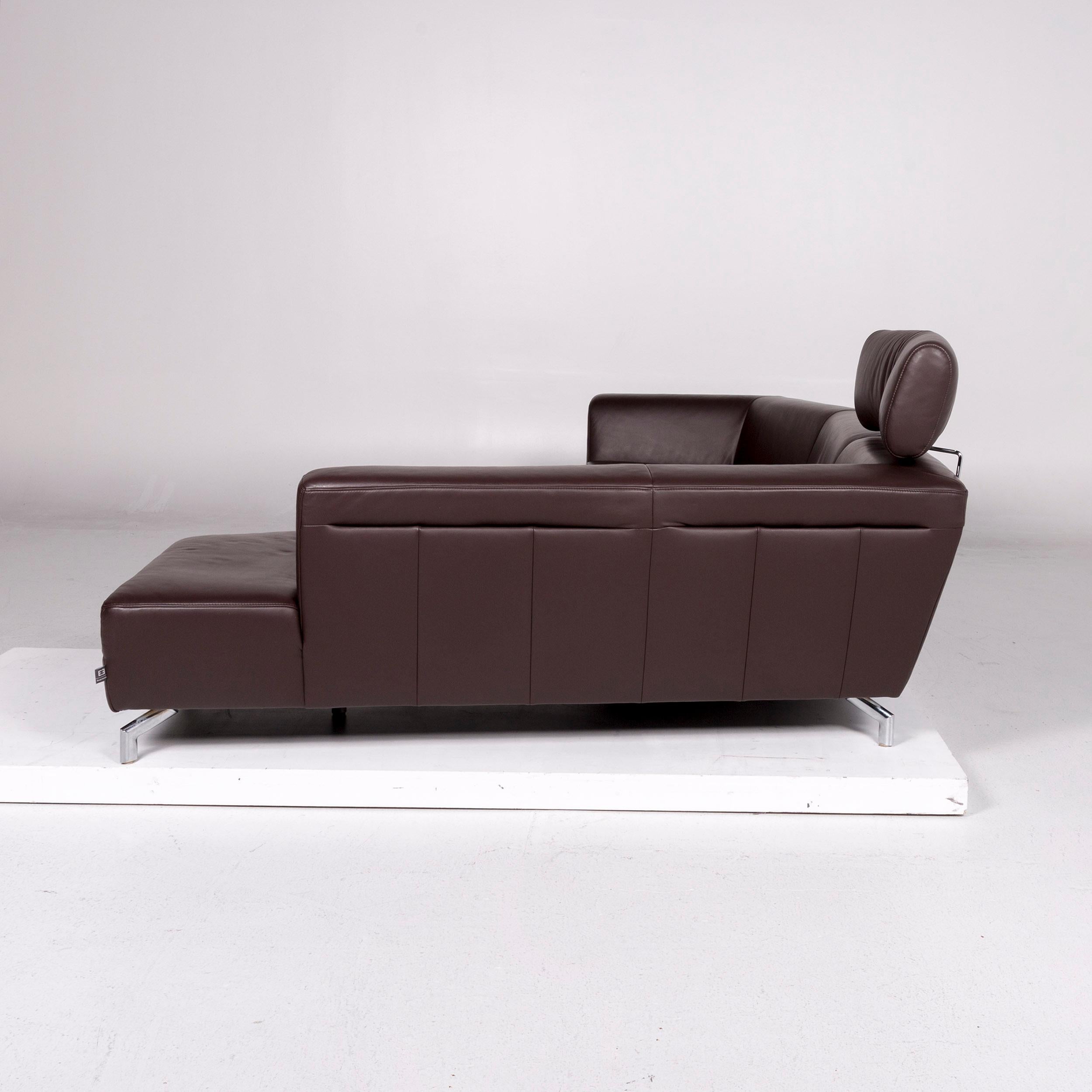 Ewald Schillig Leather Corner Sofa Brown Dark Brown Sofa Couch For Sale 5