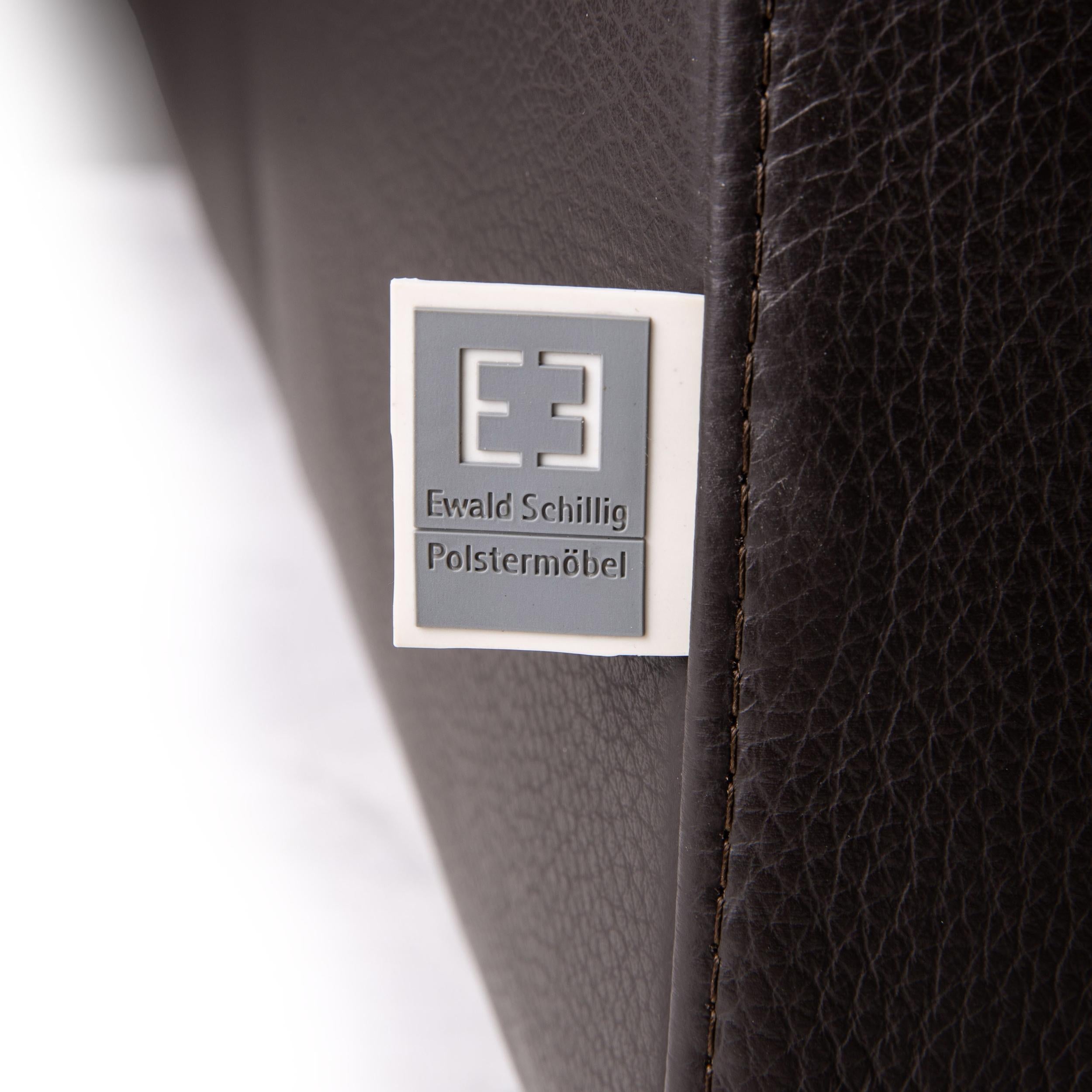 Ewald Schillig Leather Corner Sofa Brown Dark Brown Sofa Couch 1