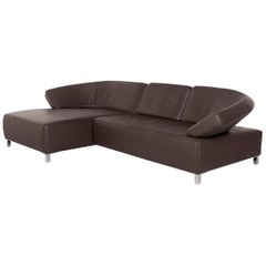 Ewald Schillig Leather Corner Sofa Brown Dark Brown Sofa Couch