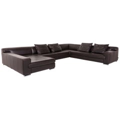 Ewald Schillig Leather Corner Sofa Brown Dark Brown Sofa Couch