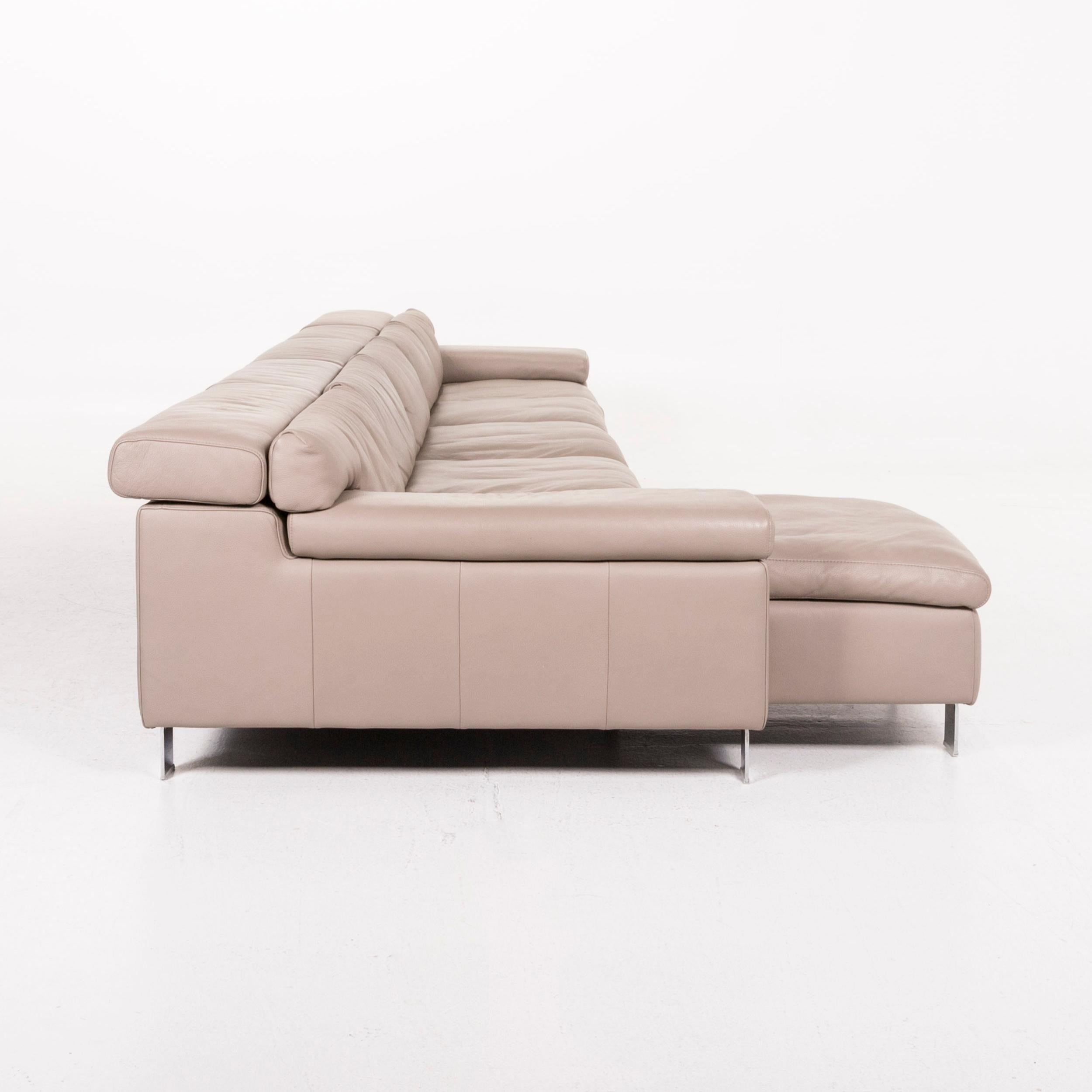 Ewald Schillig Leather Corner Sofa Brown Gray Beige Cappucino Sofa Couch For Sale 4