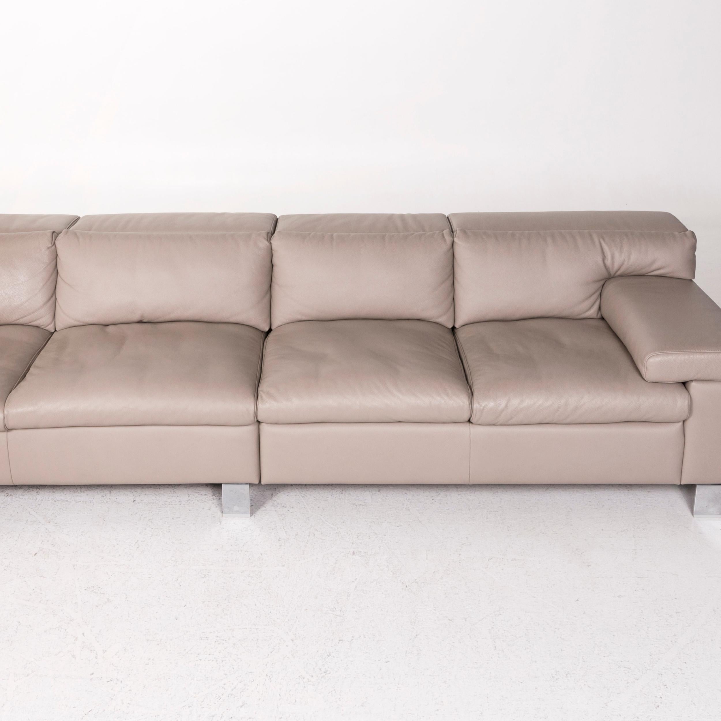 Ewald Schillig Leather Corner Sofa Brown Gray Beige Cappucino Sofa Couch For Sale 3